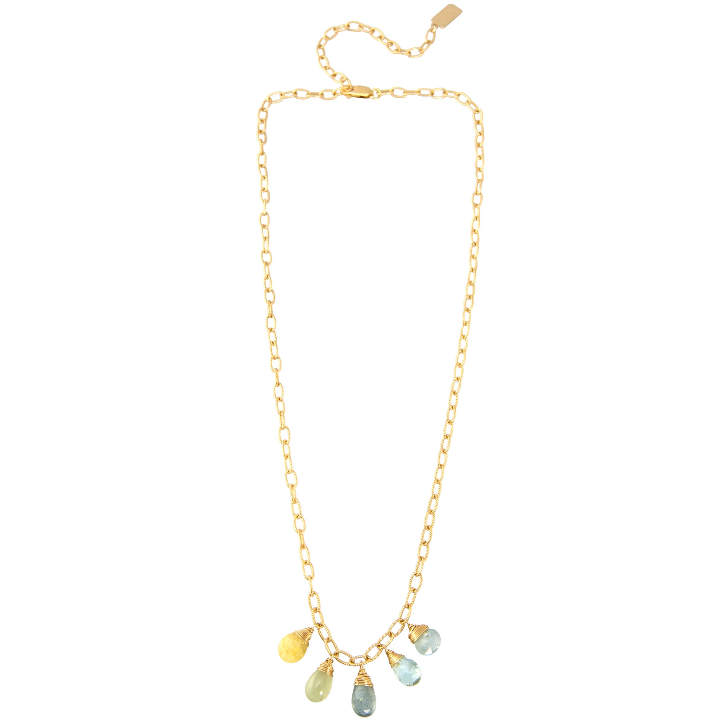 RueBelle 5 Drop Gold Filled Pendant Necklace at John Lewis