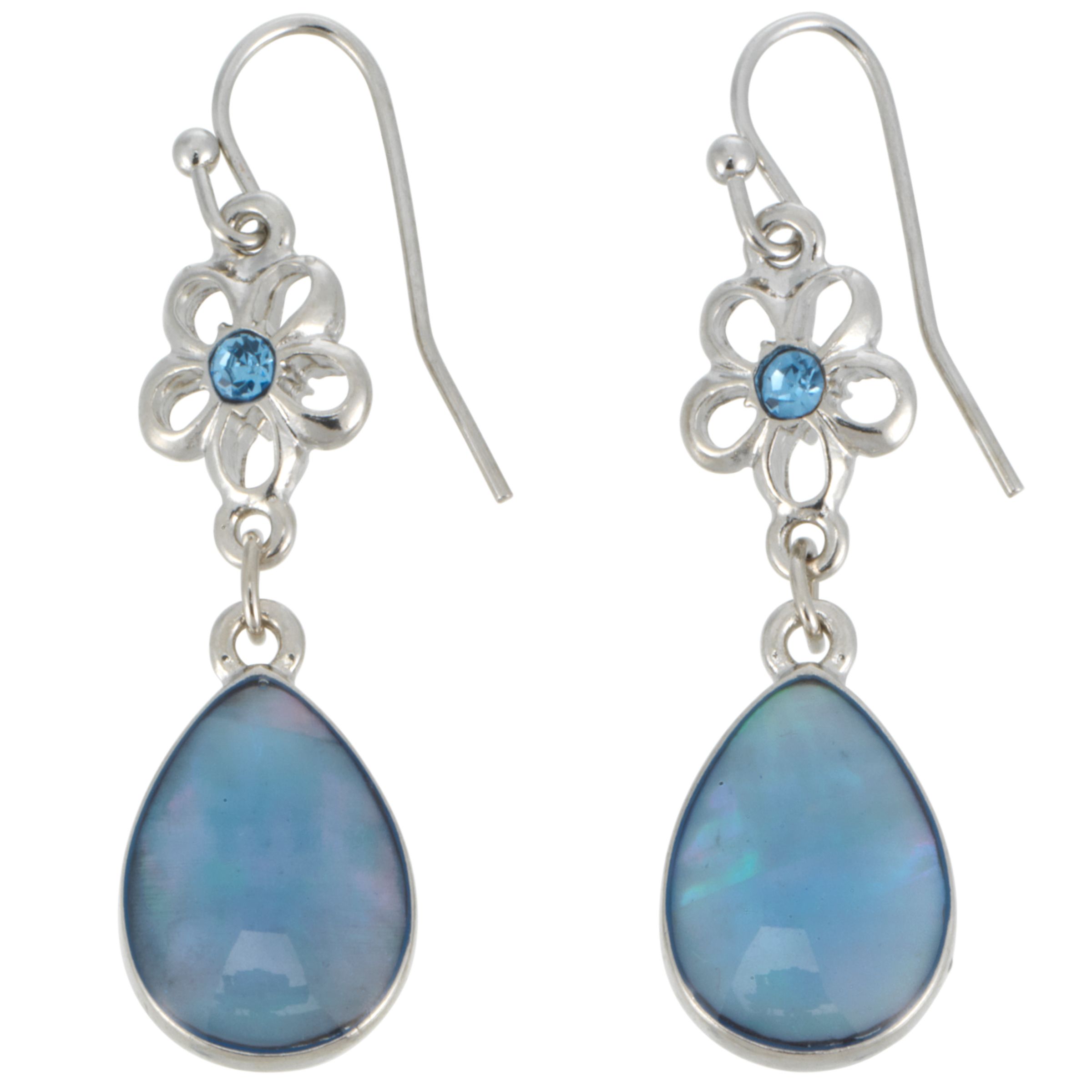 1928 Collection New York Blue Azure Mother of Pearl Drop Earrings