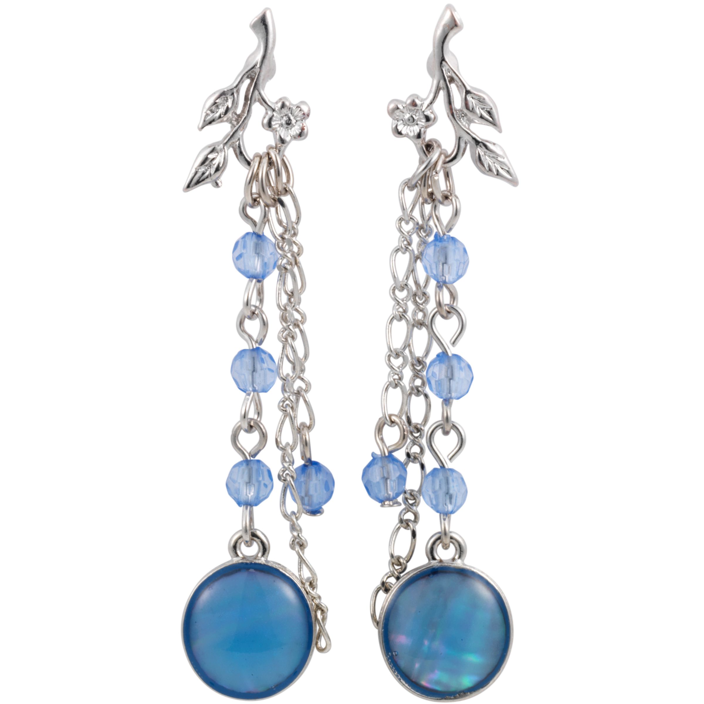 1928 Collection New York Blue Azure Mother of Pearl Multi Drop Earrings
