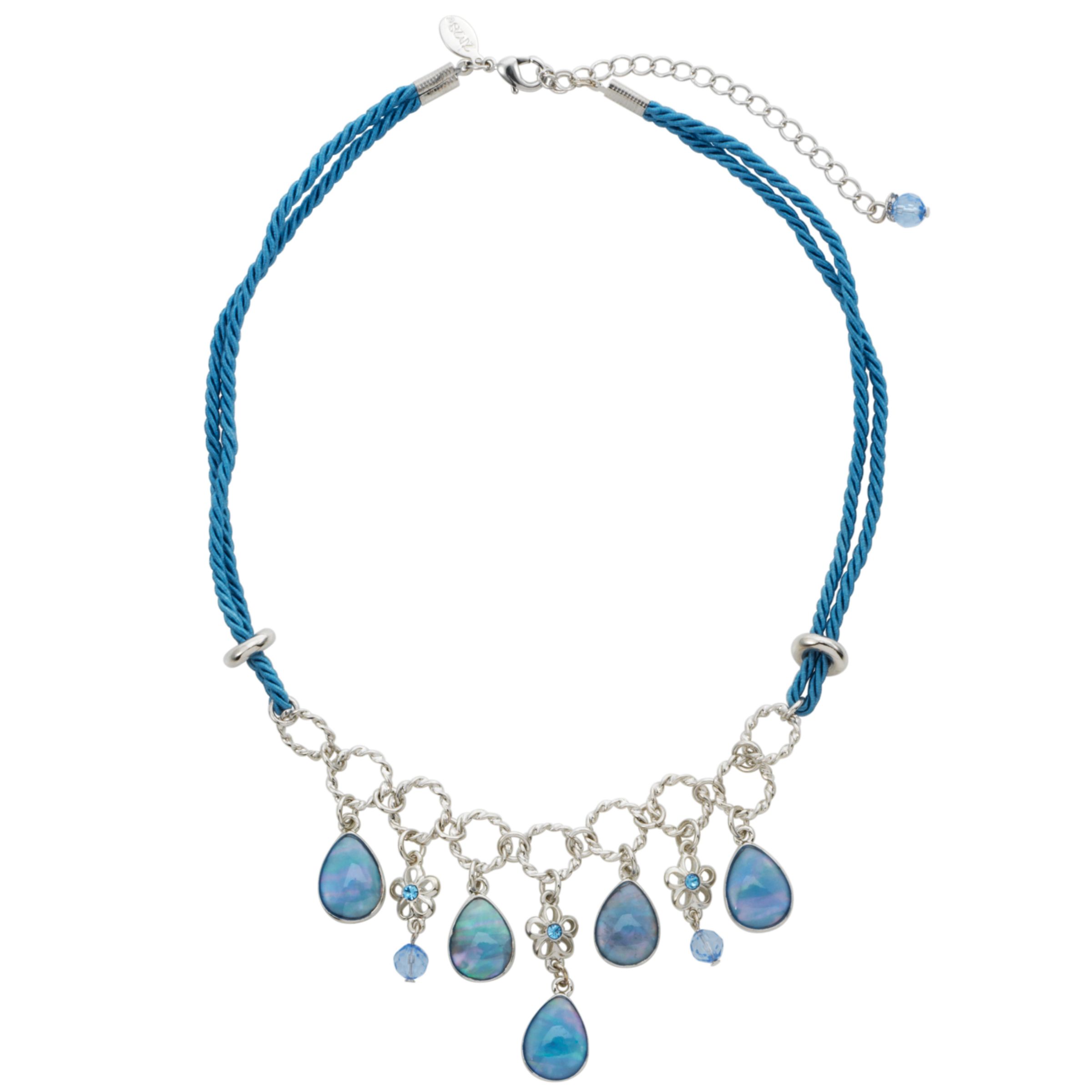 1928 Collection New York Blue Azure Mother of Pearl Teardrop Necklace
