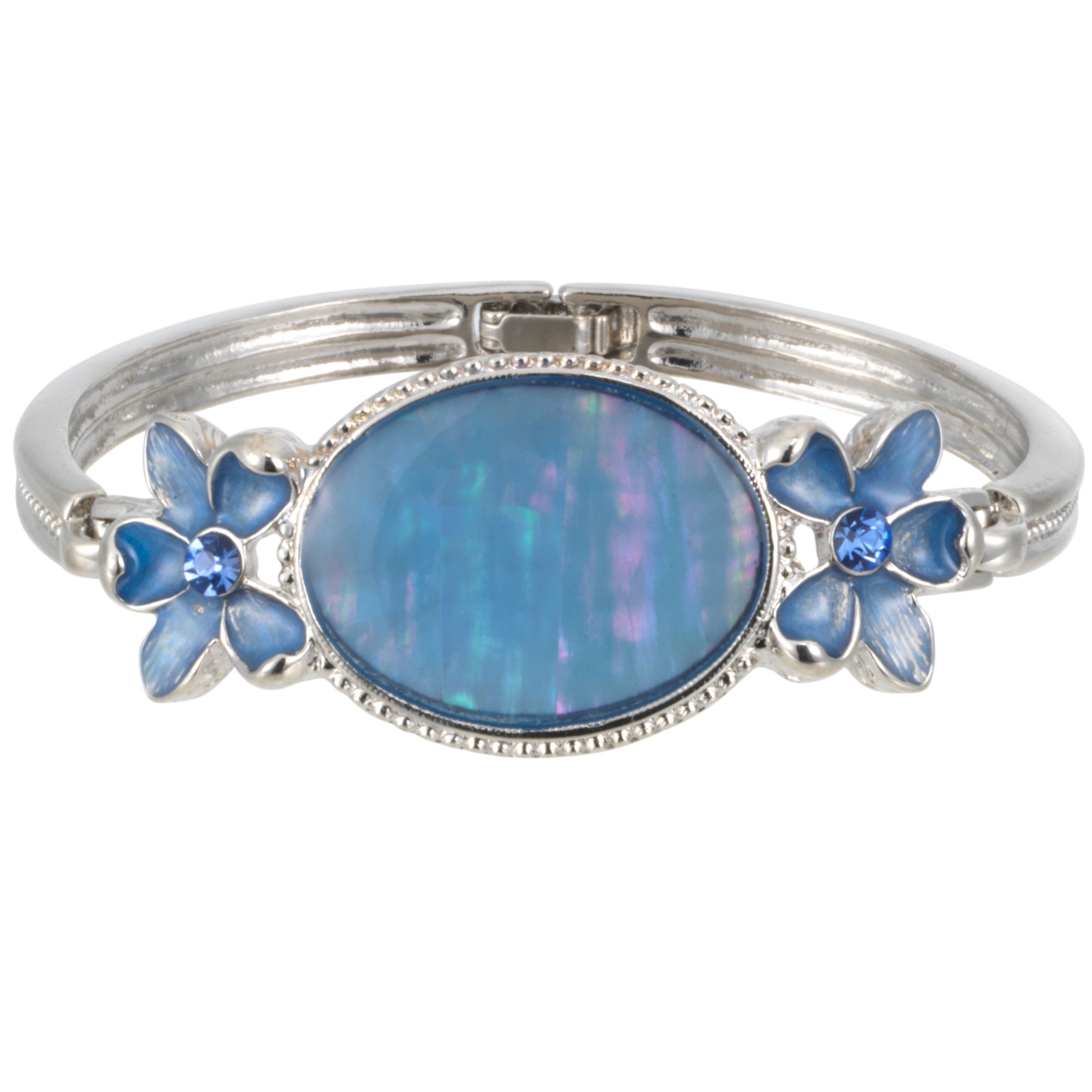 1928 Collection New York Blue Mother of Pearl Flower Bangle