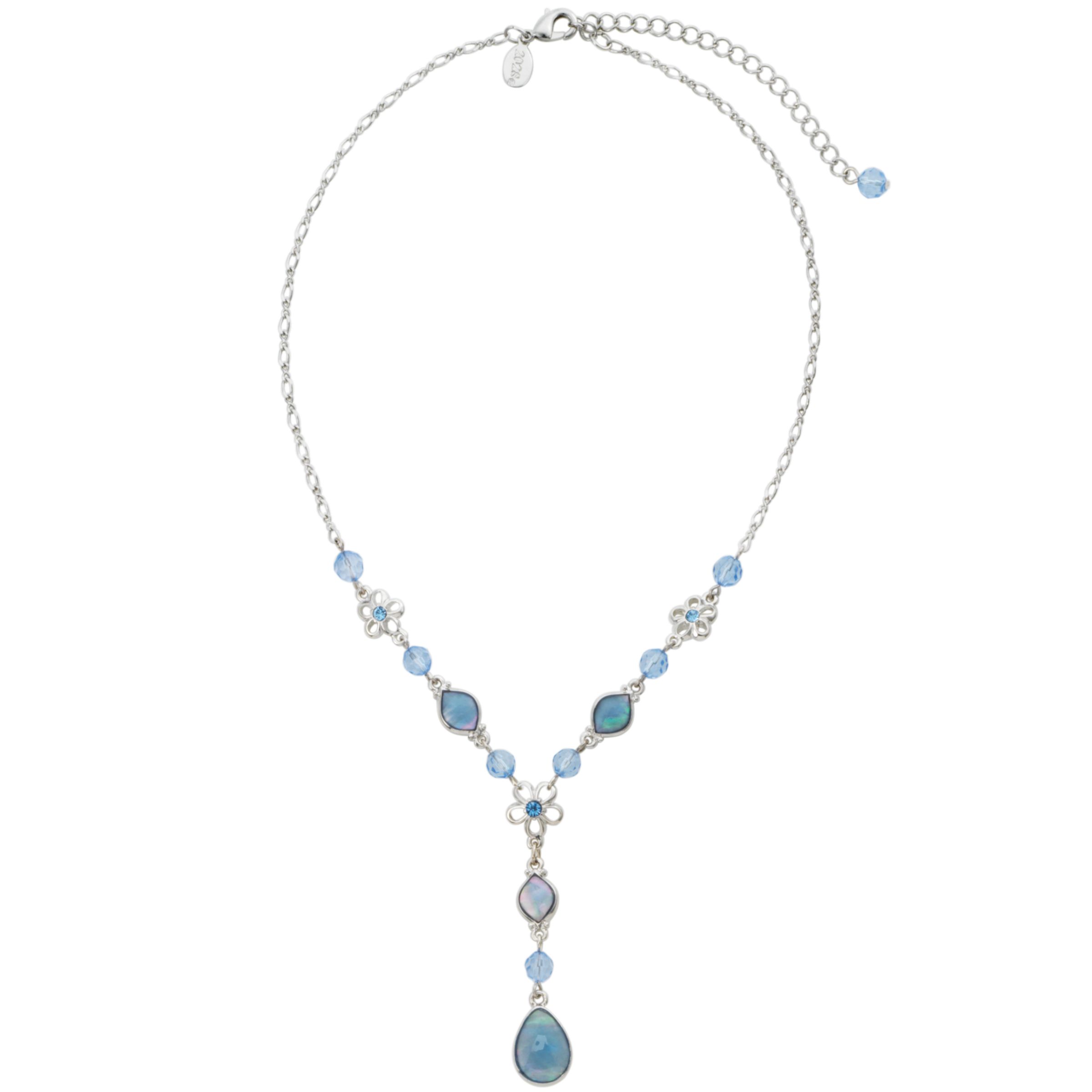 1928 Collection New York Azure Mother of Pearl Y Flower Necklace