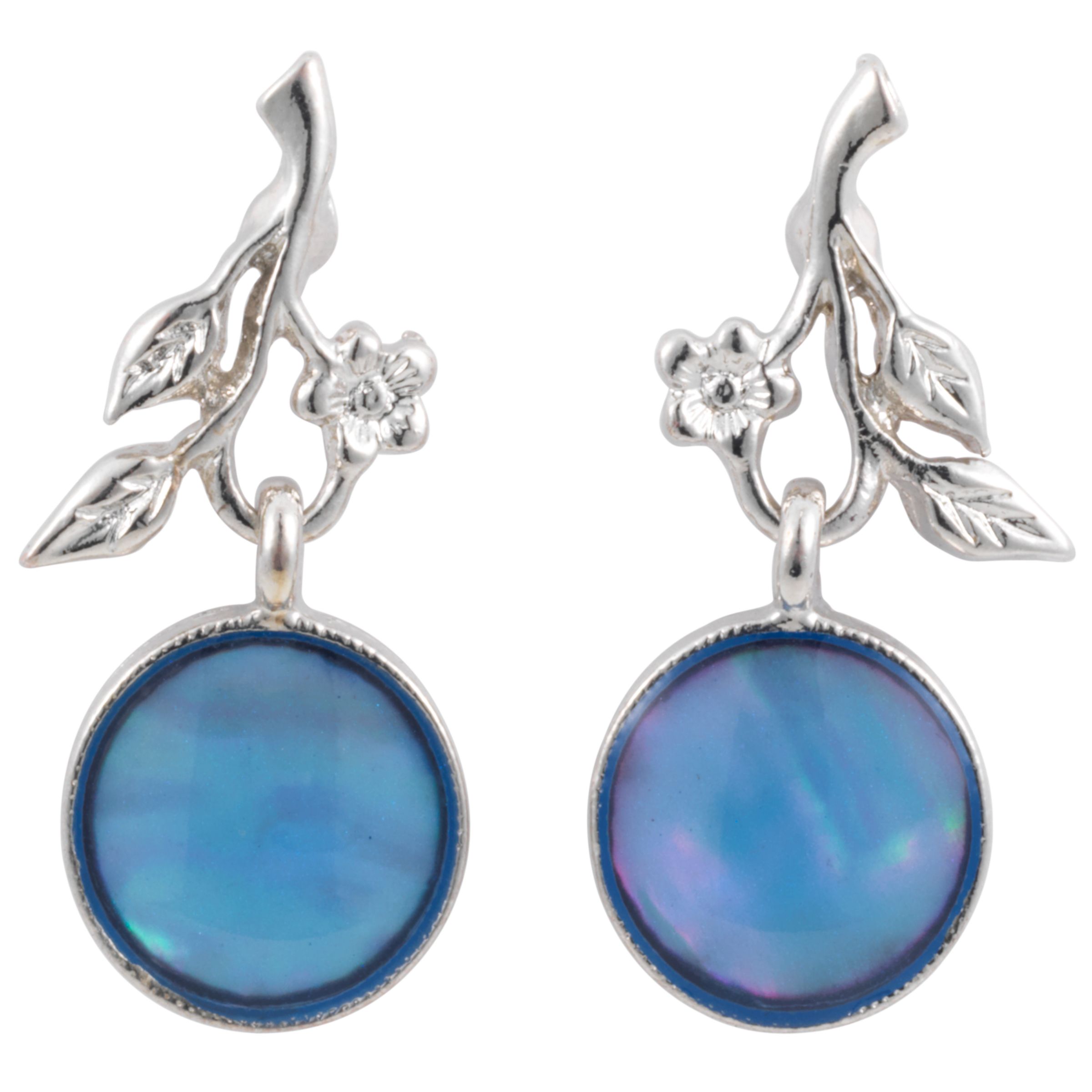 1928 Collection New York Blue Azure Mother of Pearl Leaf Drop Earrings