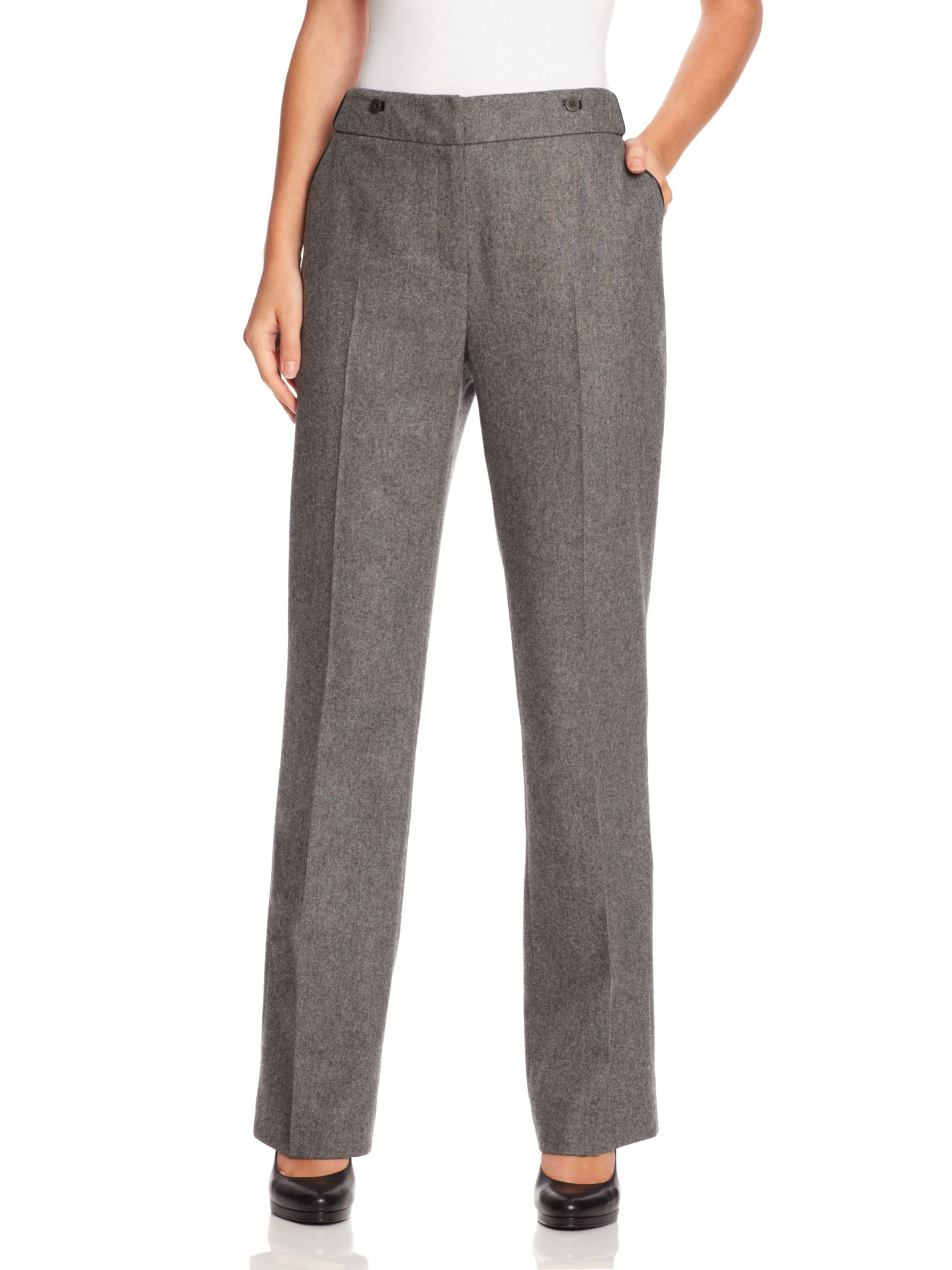 Paul Costelloe Fannel Bound Button Trousers, Grey