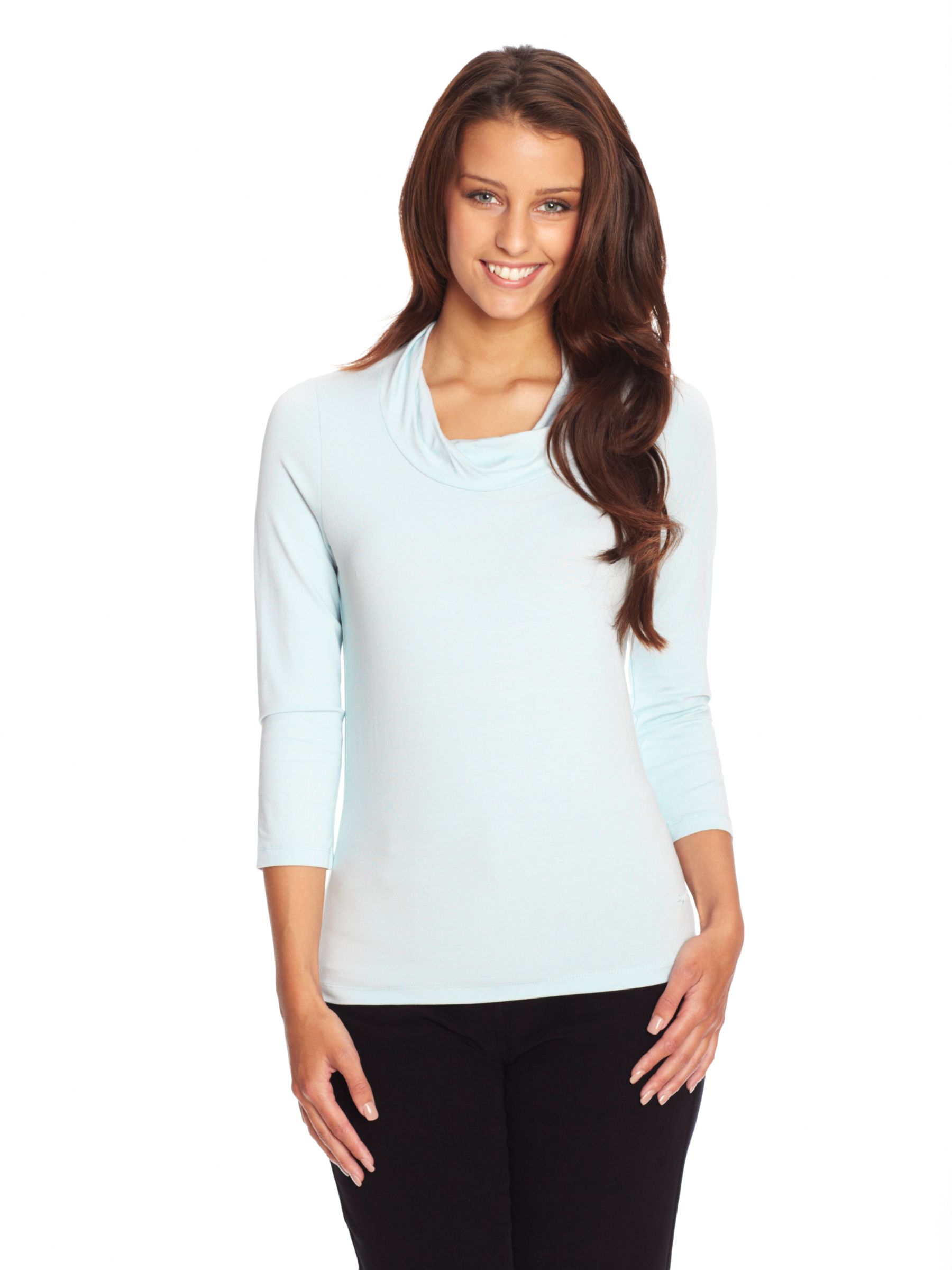 Paul Costelloe Twist Neck Cowl Top, Duck Egg