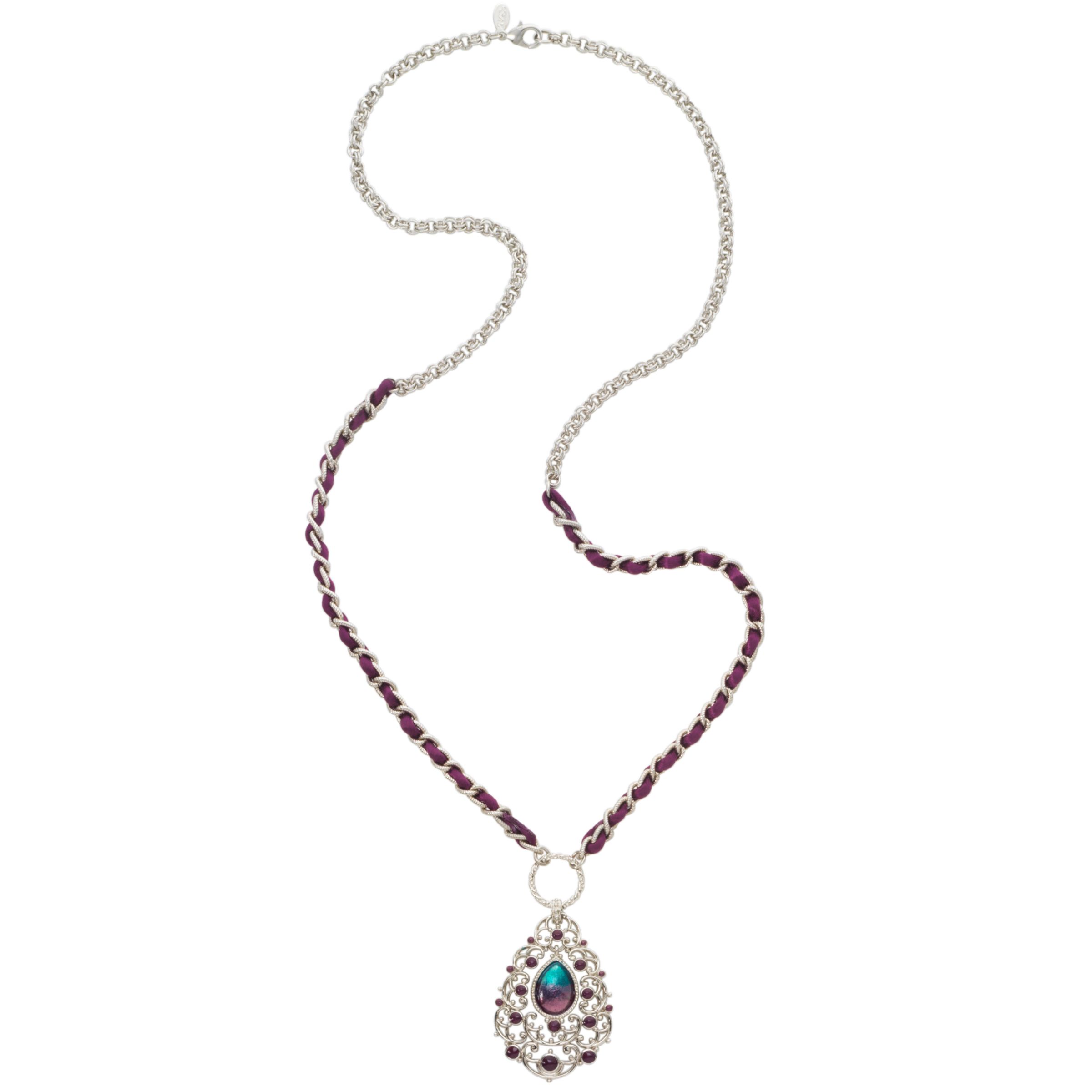 1928 Collection Amy Blue Ribbon Pendant Necklace