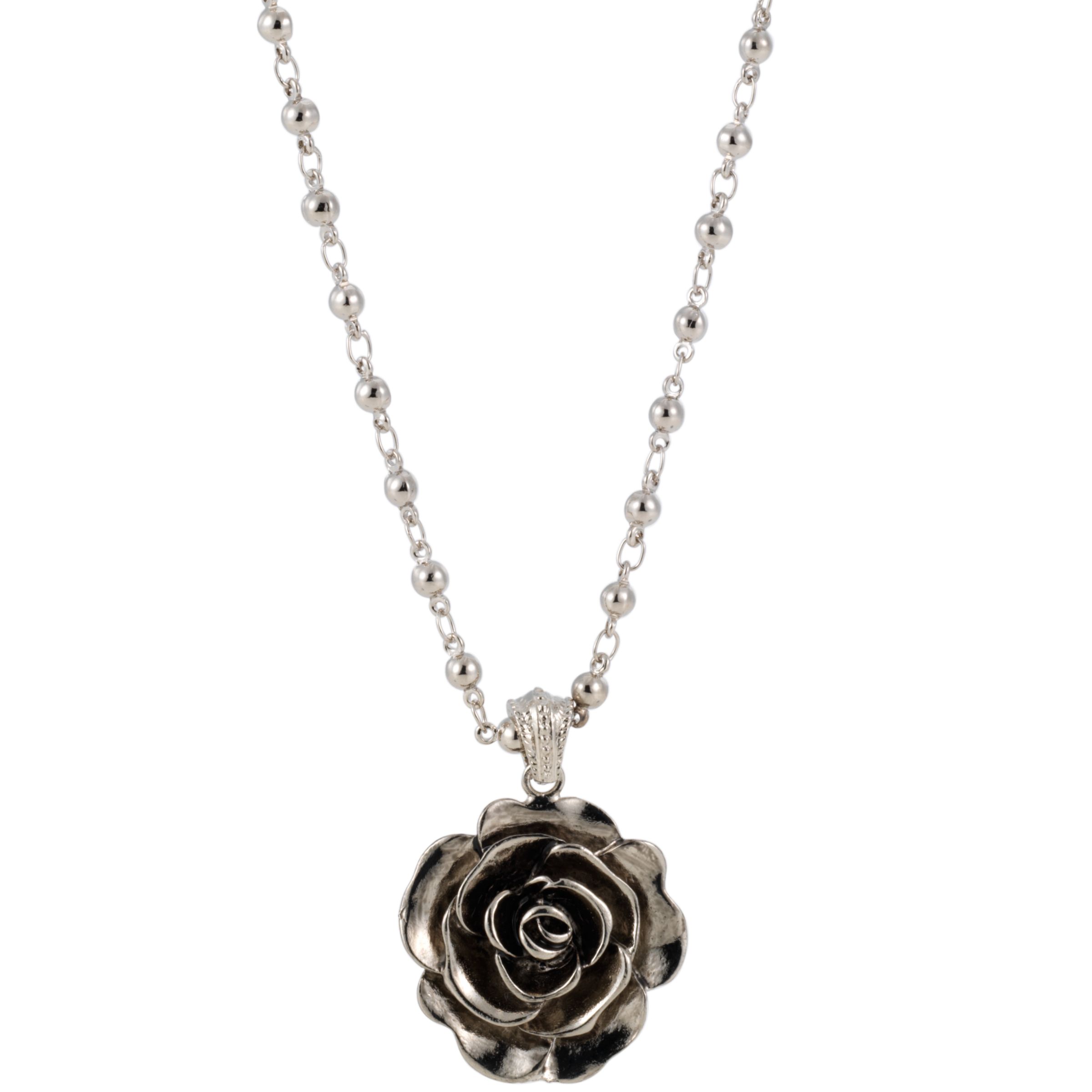 1928 Collection New York Sweet and Sassy Rose Flower Pendant Necklace