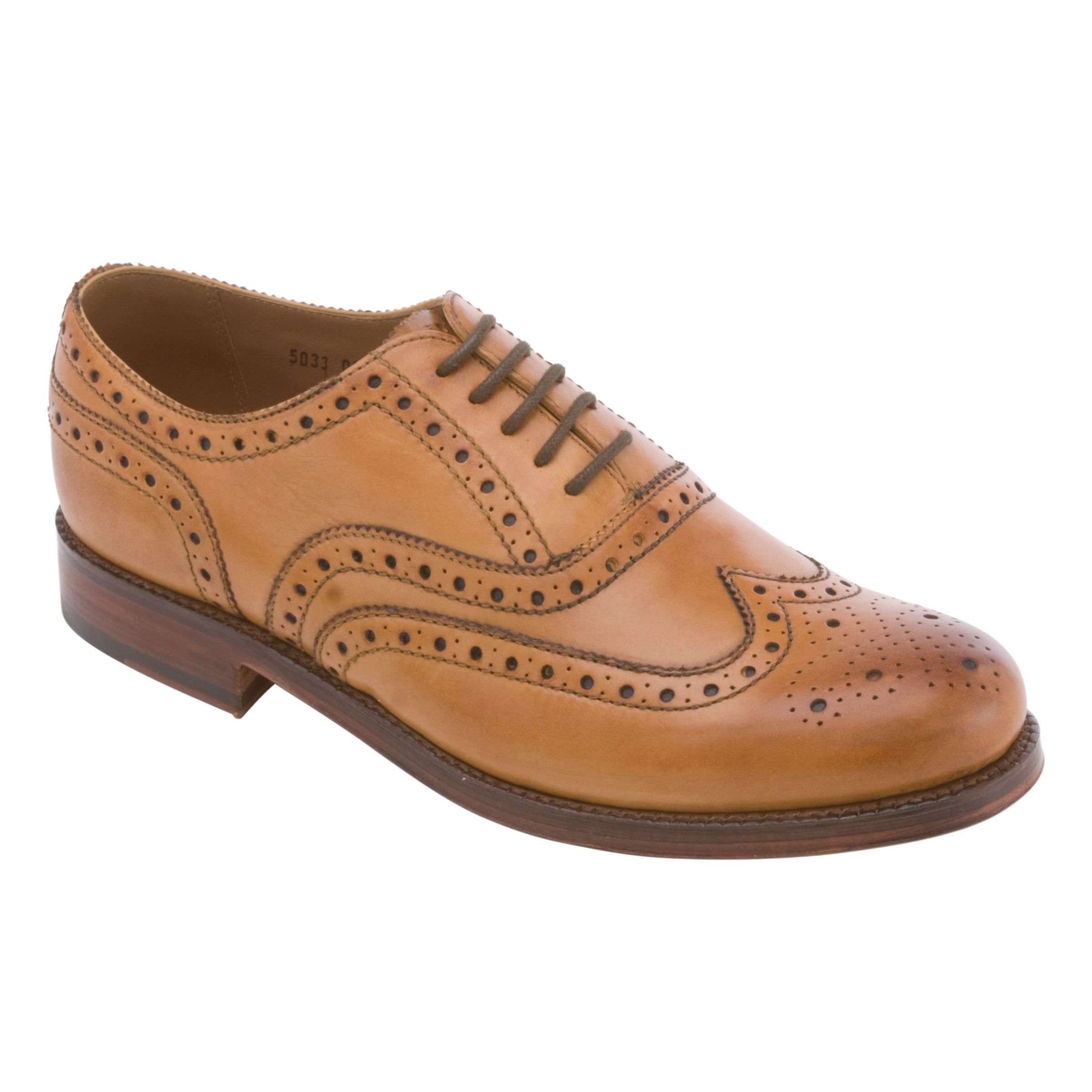 Grenson Stanley Leather Brogues, Tan at John Lewis
