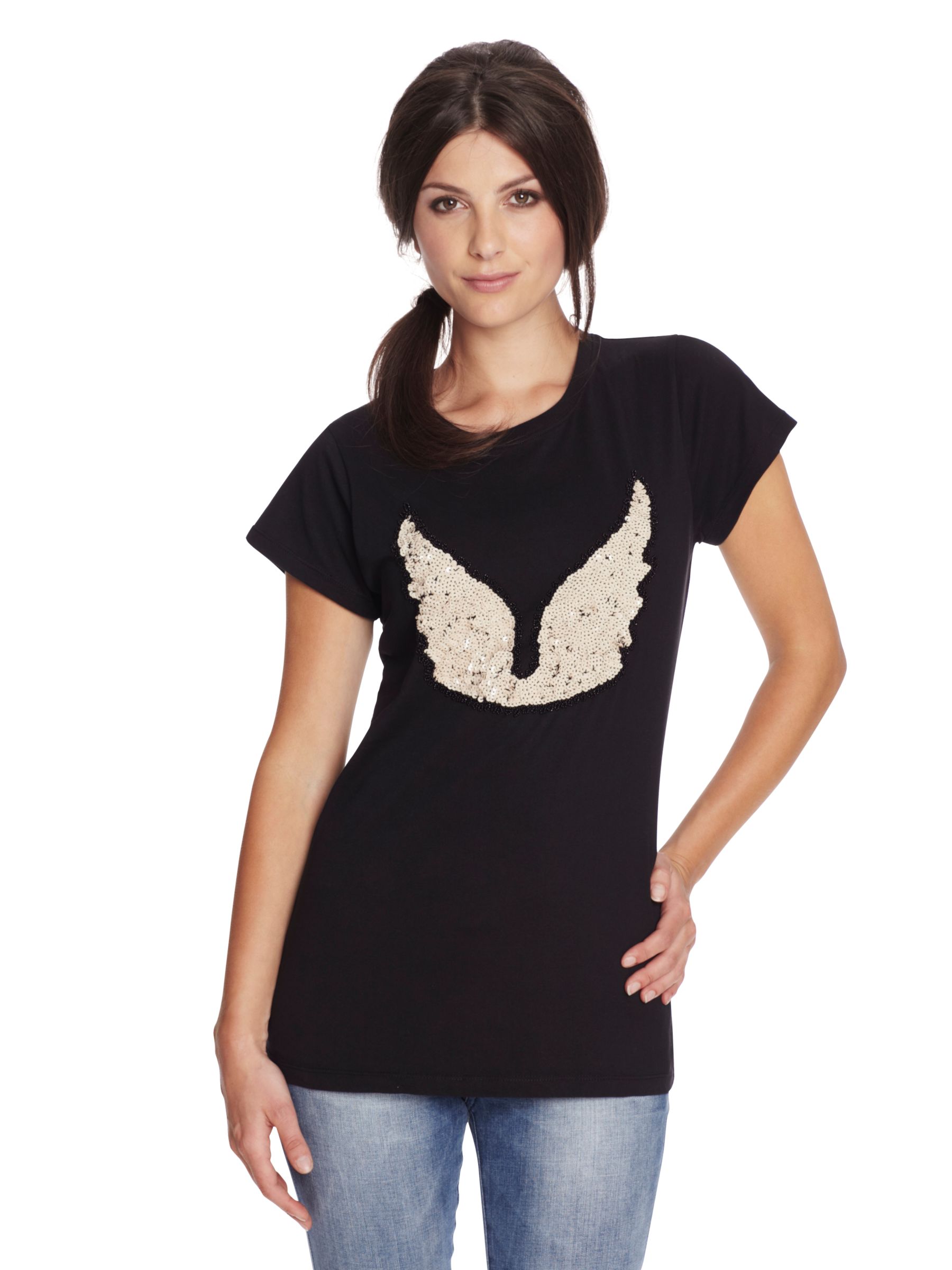 French Connection Winter Wings T-Shirt, Black