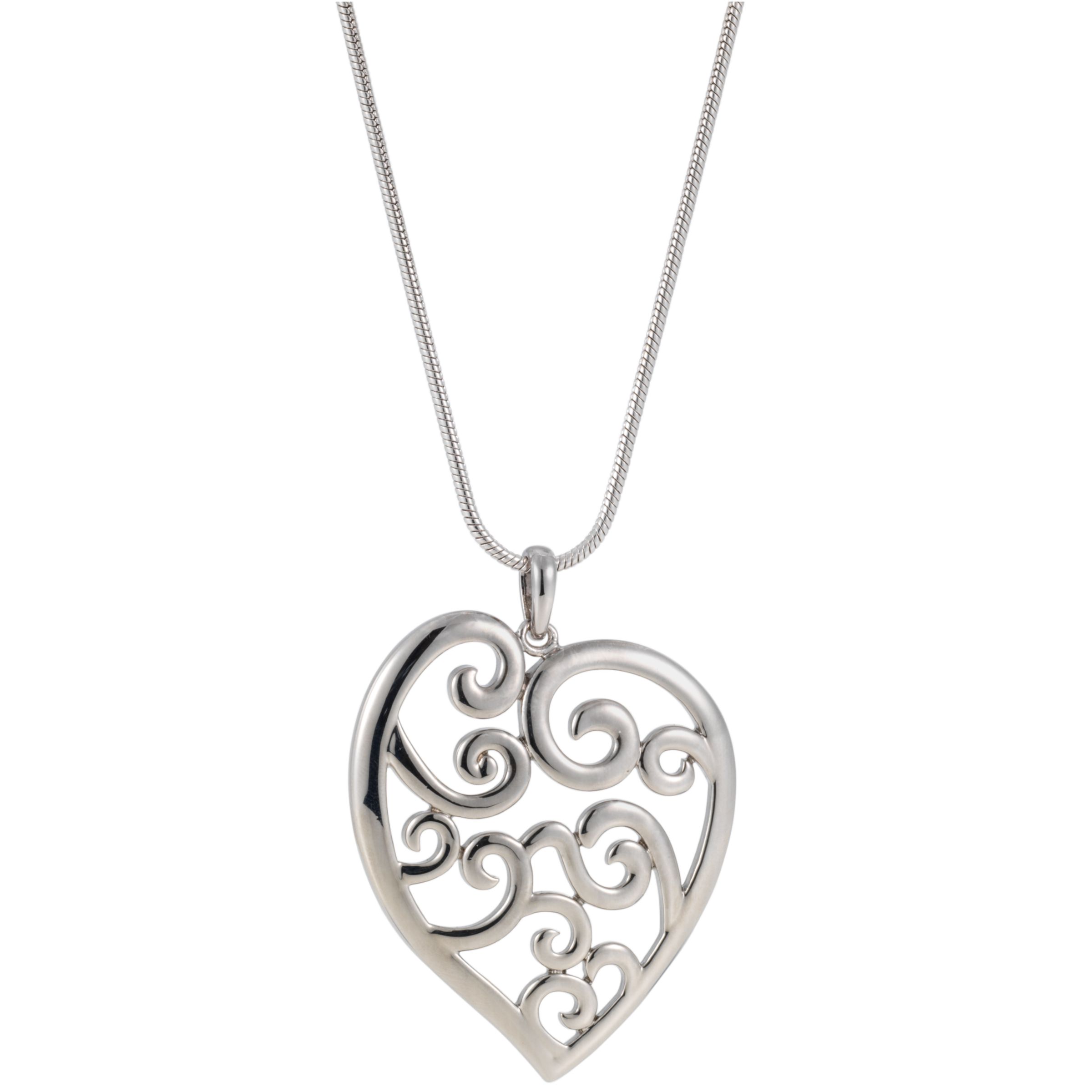 Finesse Scrolled Heart Pendant Necklace