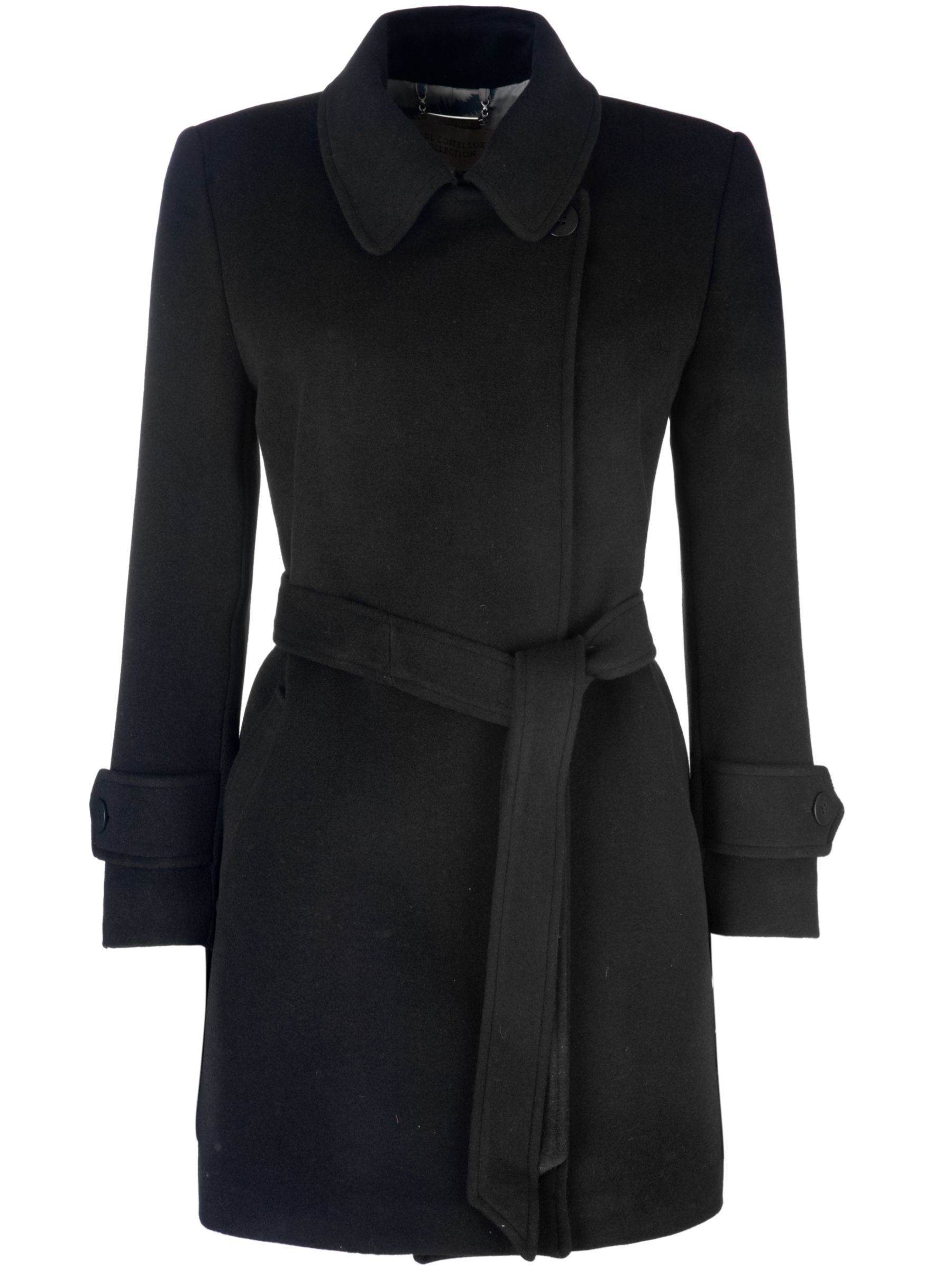 Paul Costelloe Cropped Wrap Coat, Ink at John Lewis