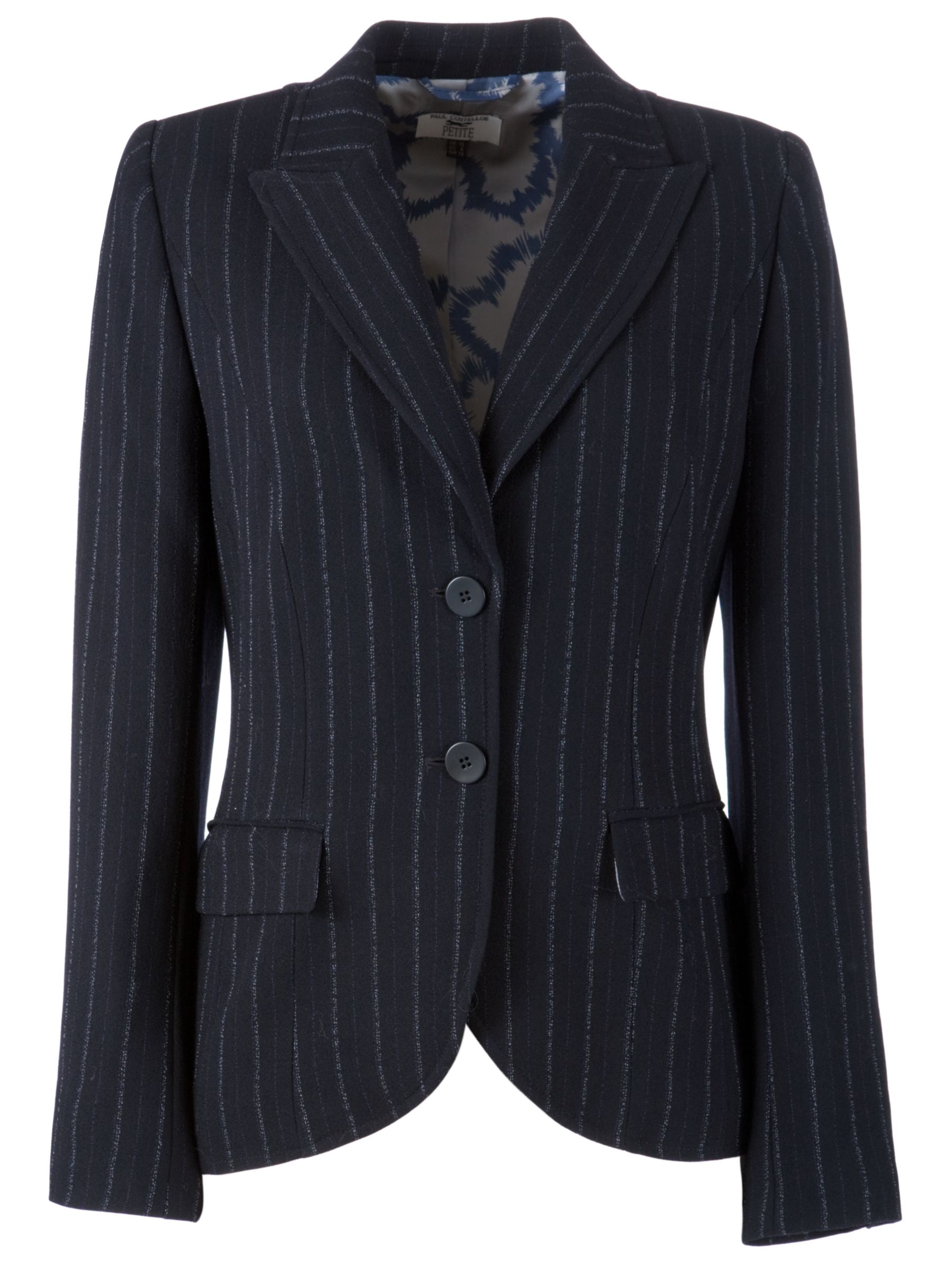 Paul Costelloe Petites Two Button Blazer, Navy at John Lewis