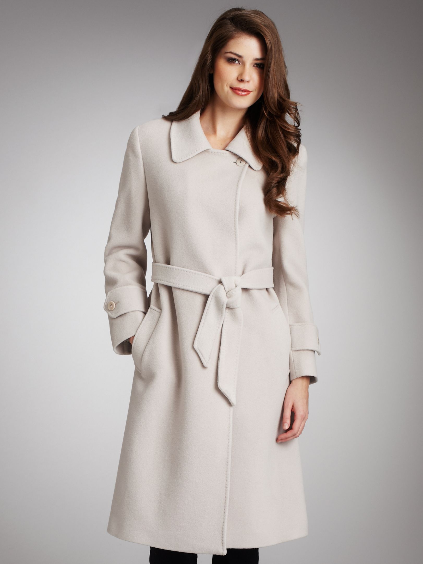 Paul Costelloe Petites Wrap Coat, Blonde at JohnLewis