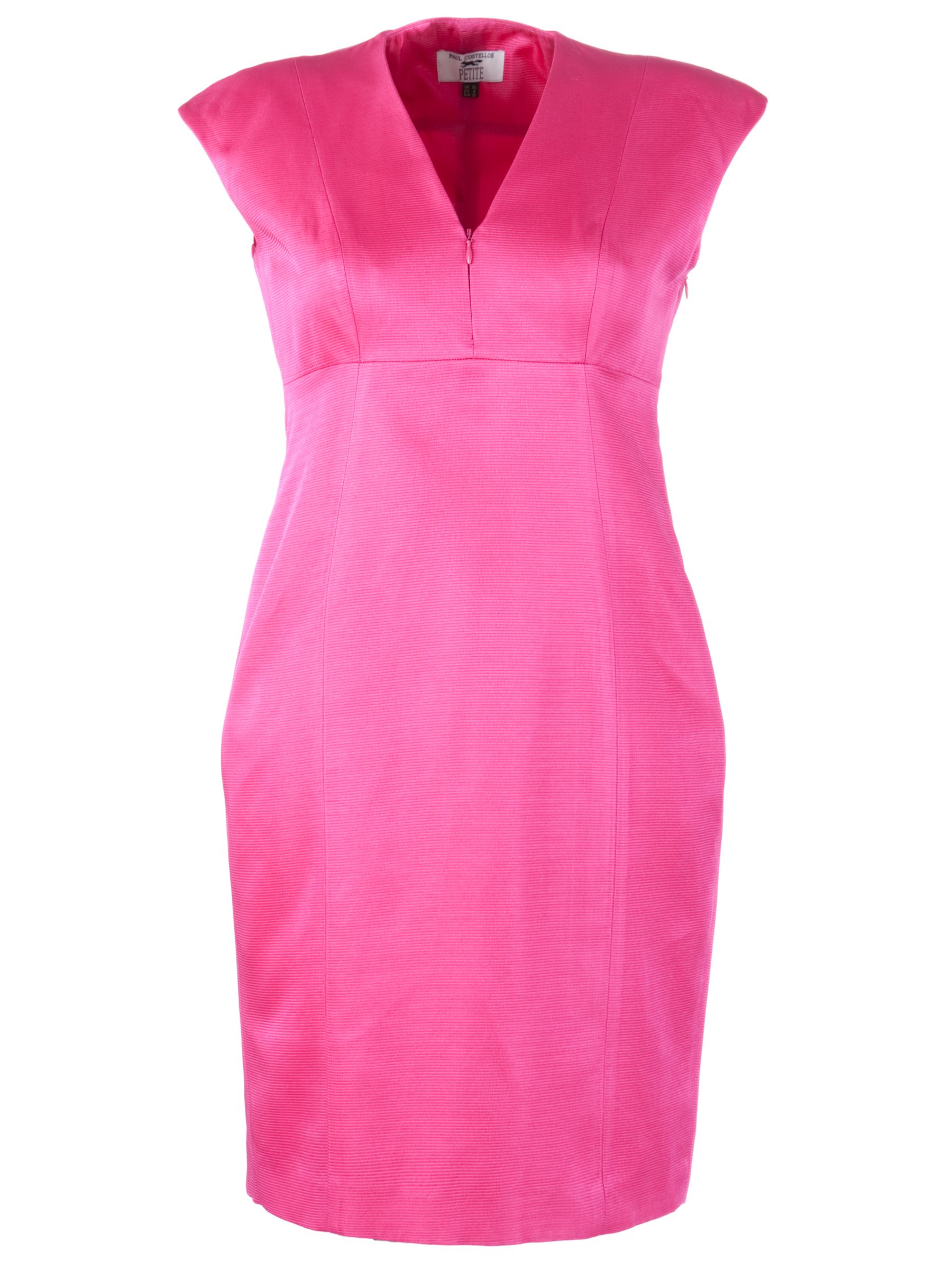 Paul Costelloe Petites Zip Front Fitted Shift Dress, Hot Pink, 8 at JohnLewis