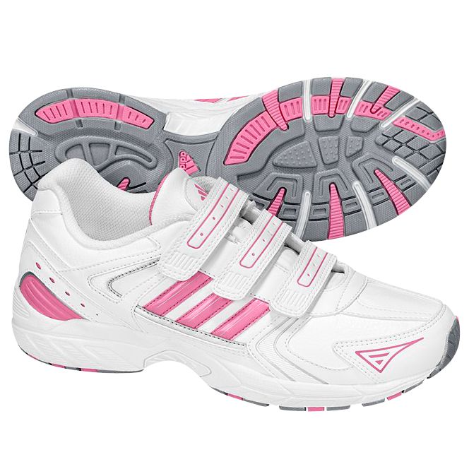 Adidas Girls Running Shoes, White/pink