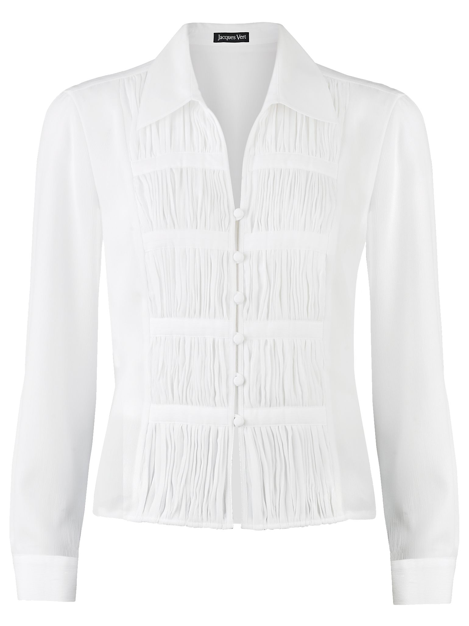Precis Petite Crinkle Long Sleeve Blouse, Ivory