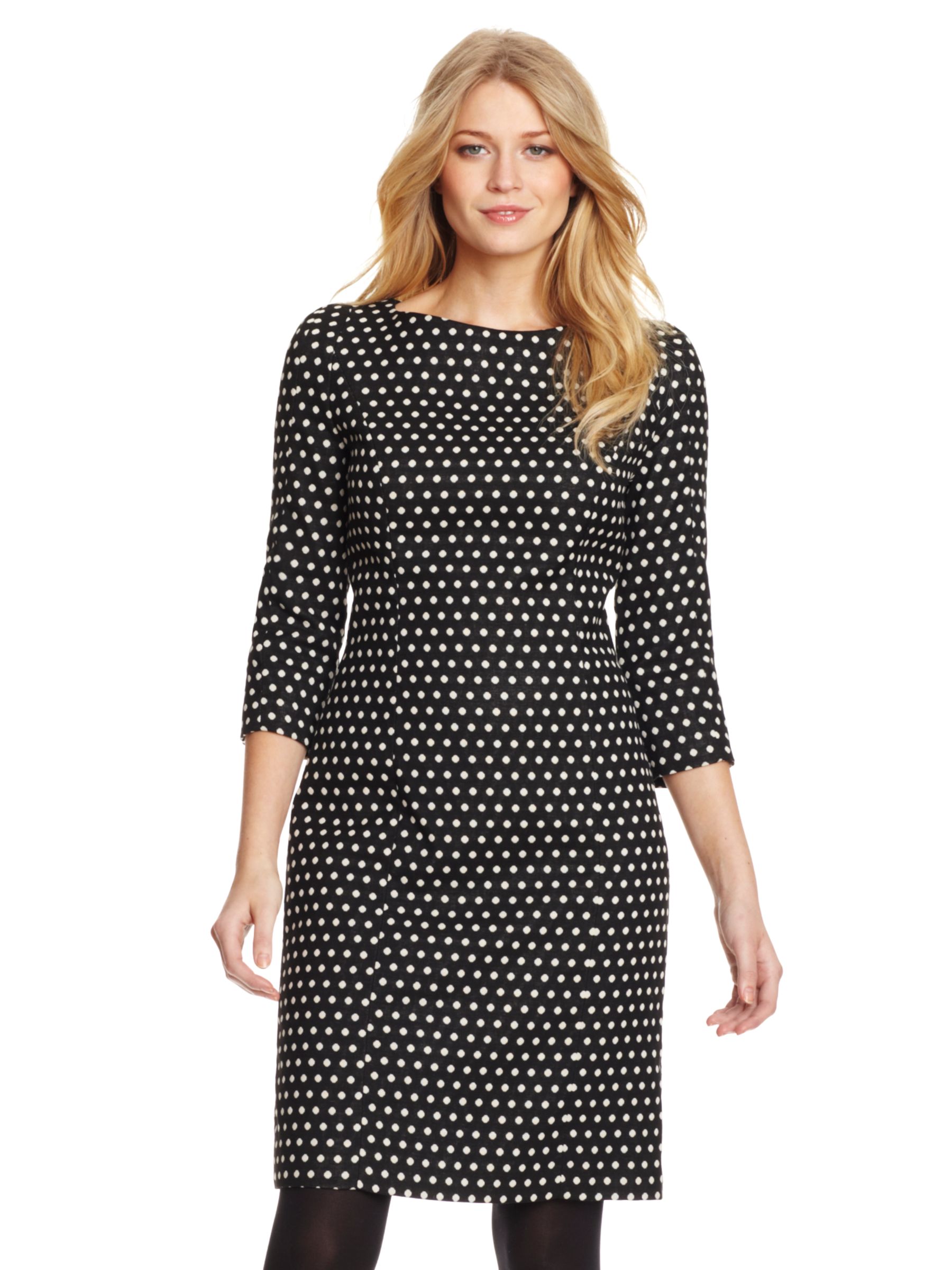 Paul Costelloe Knot Detail Dress, Black/Cream, 8 at JohnLewis