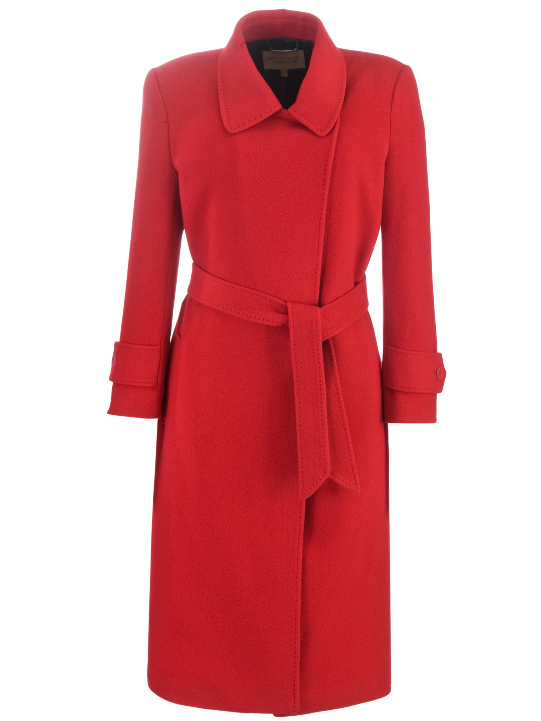Paul Costelloe Tailored Wrap Coat, Flame, 8 at John Lewis