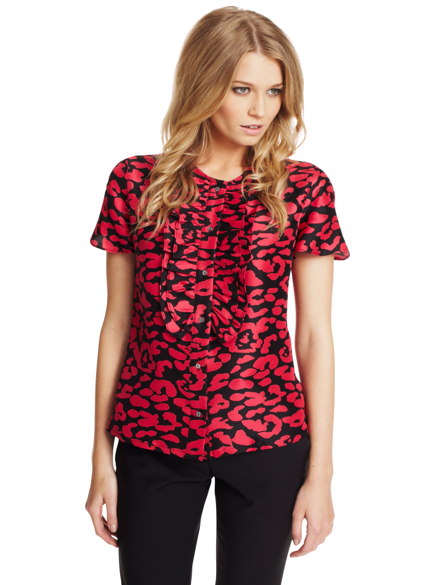 Paul Costelloe Bold Print Silk Blouse with