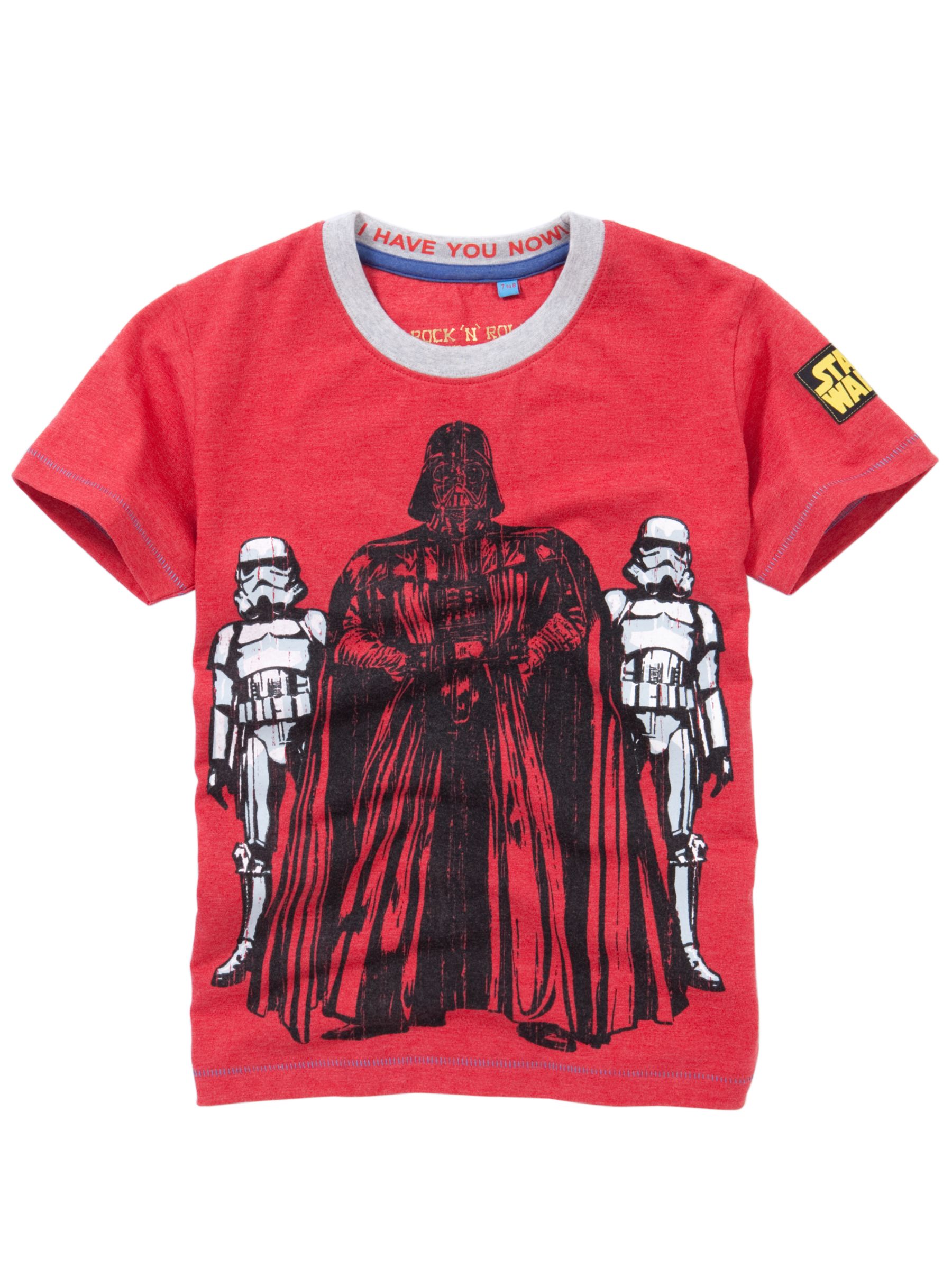 John Lewis Boy Darth Vader T-Shirt, Red