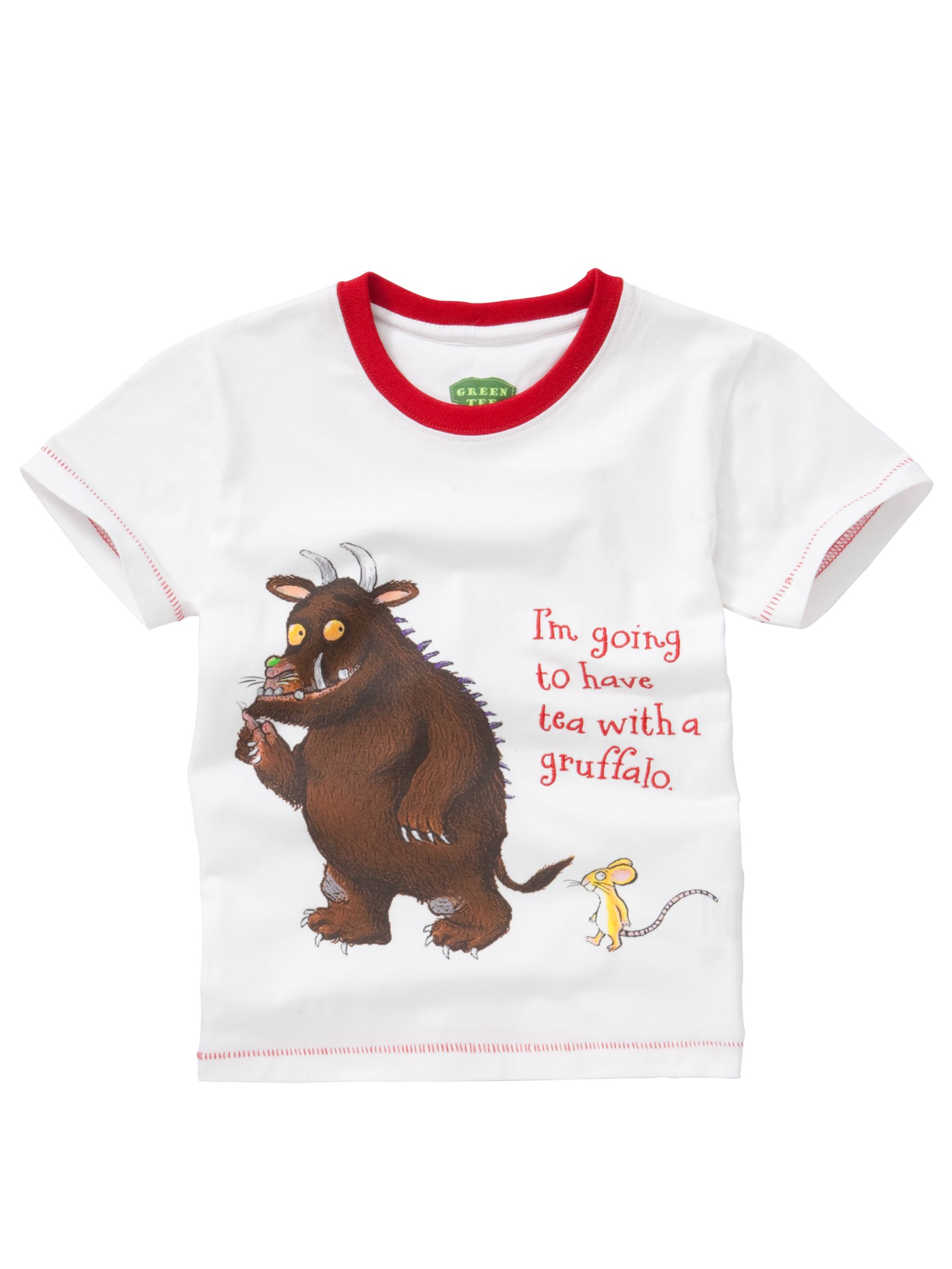 John Lewis Boy Gruffalo T-Shirt, White