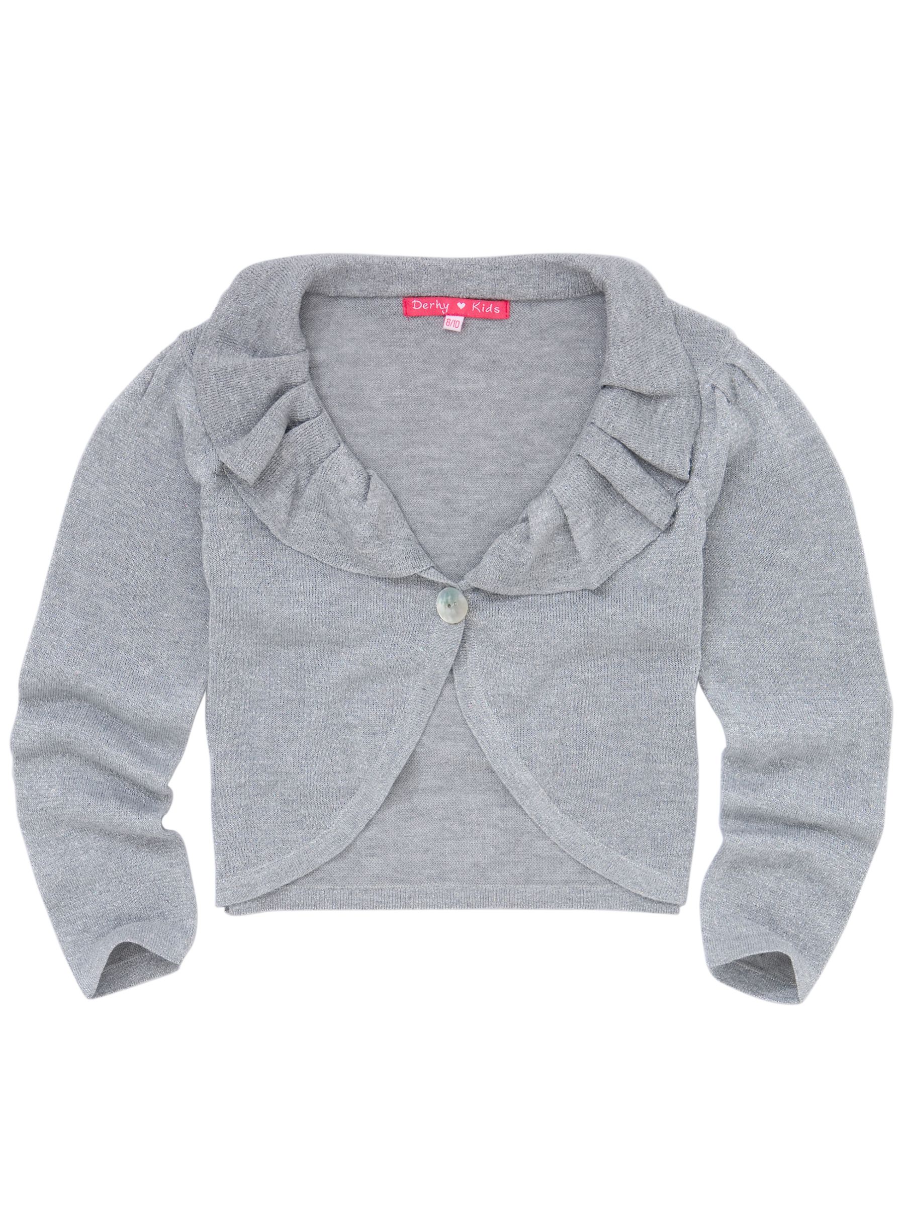 Derhy Ruffle Front Cardigan Grey