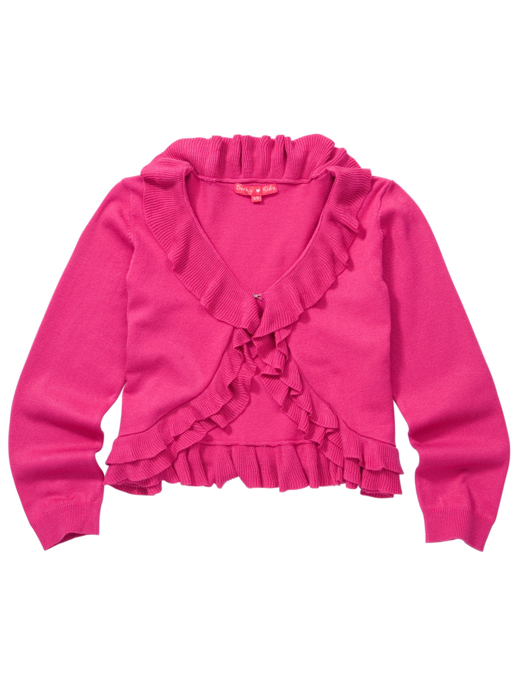 Derhy Ruffle Front Cardigan Pink