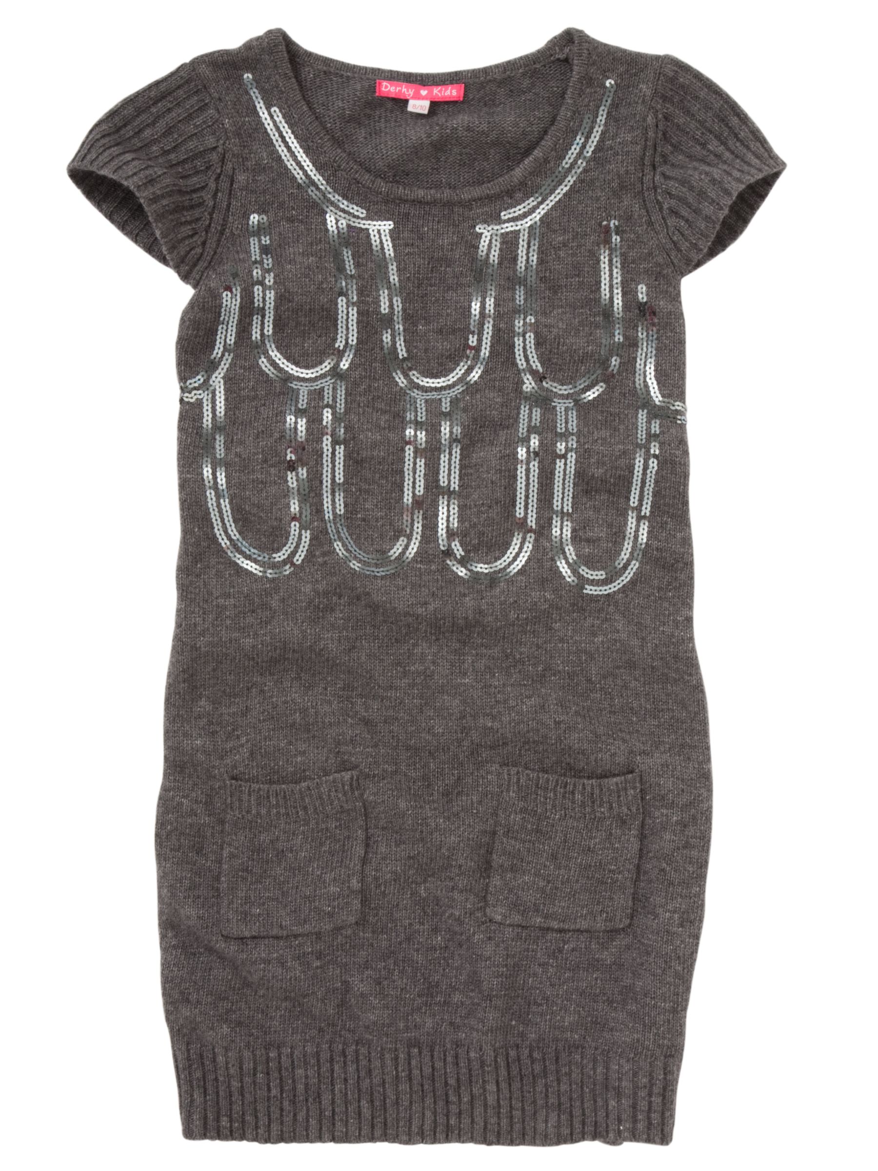 Derhy Sequin Loop Knit Dress Grey