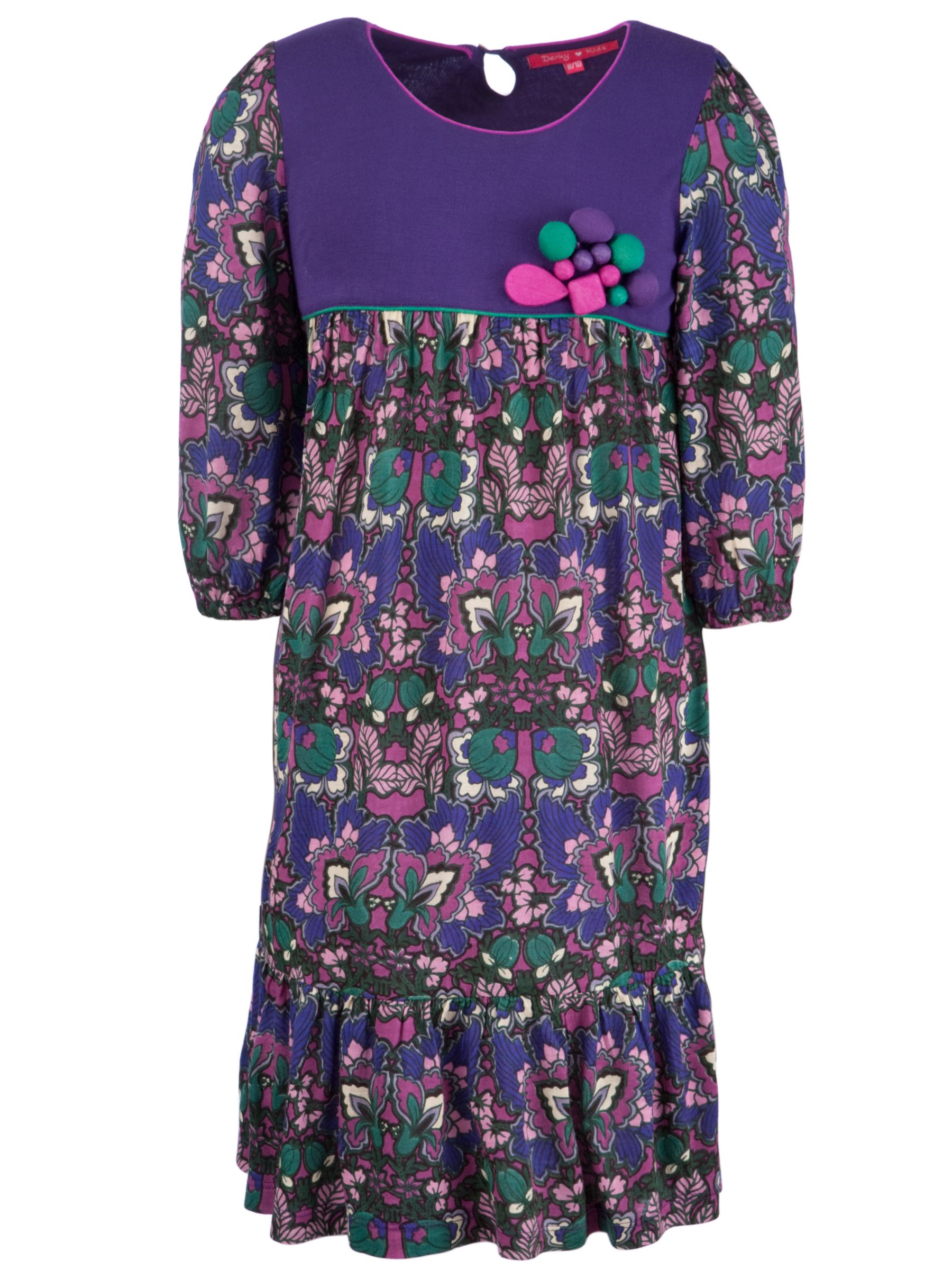 Derhy Corsage Printed Smock Dress Violet