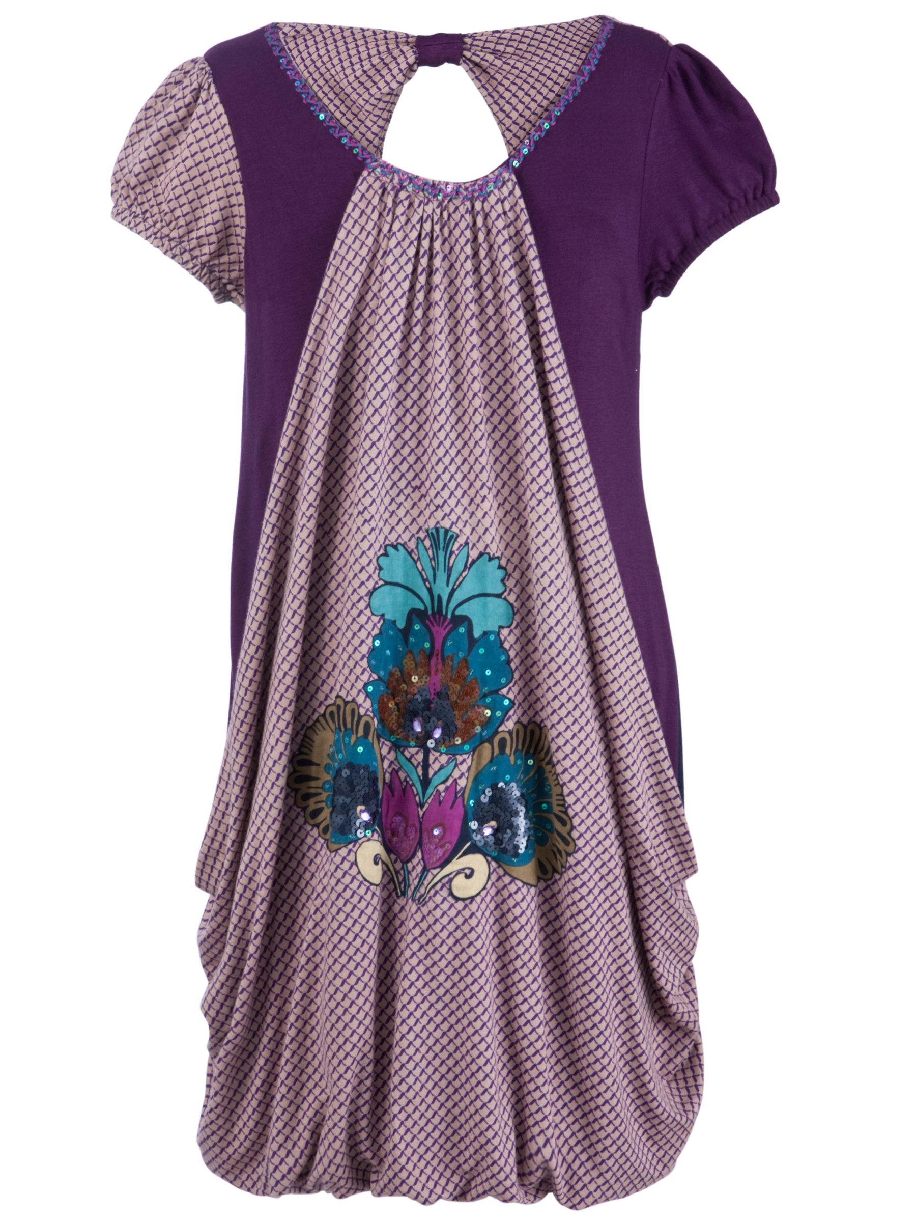 Derhy Balloon Pocket Embellished Jersey Dress Violet