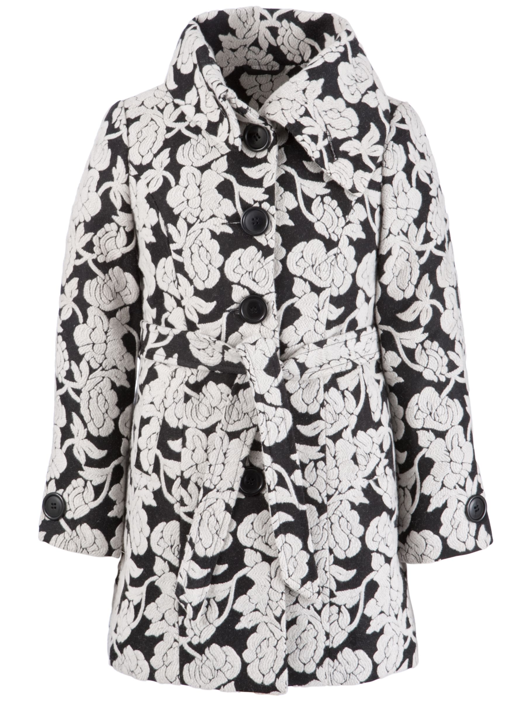 Derhy Jacquard Coat BlackWhite