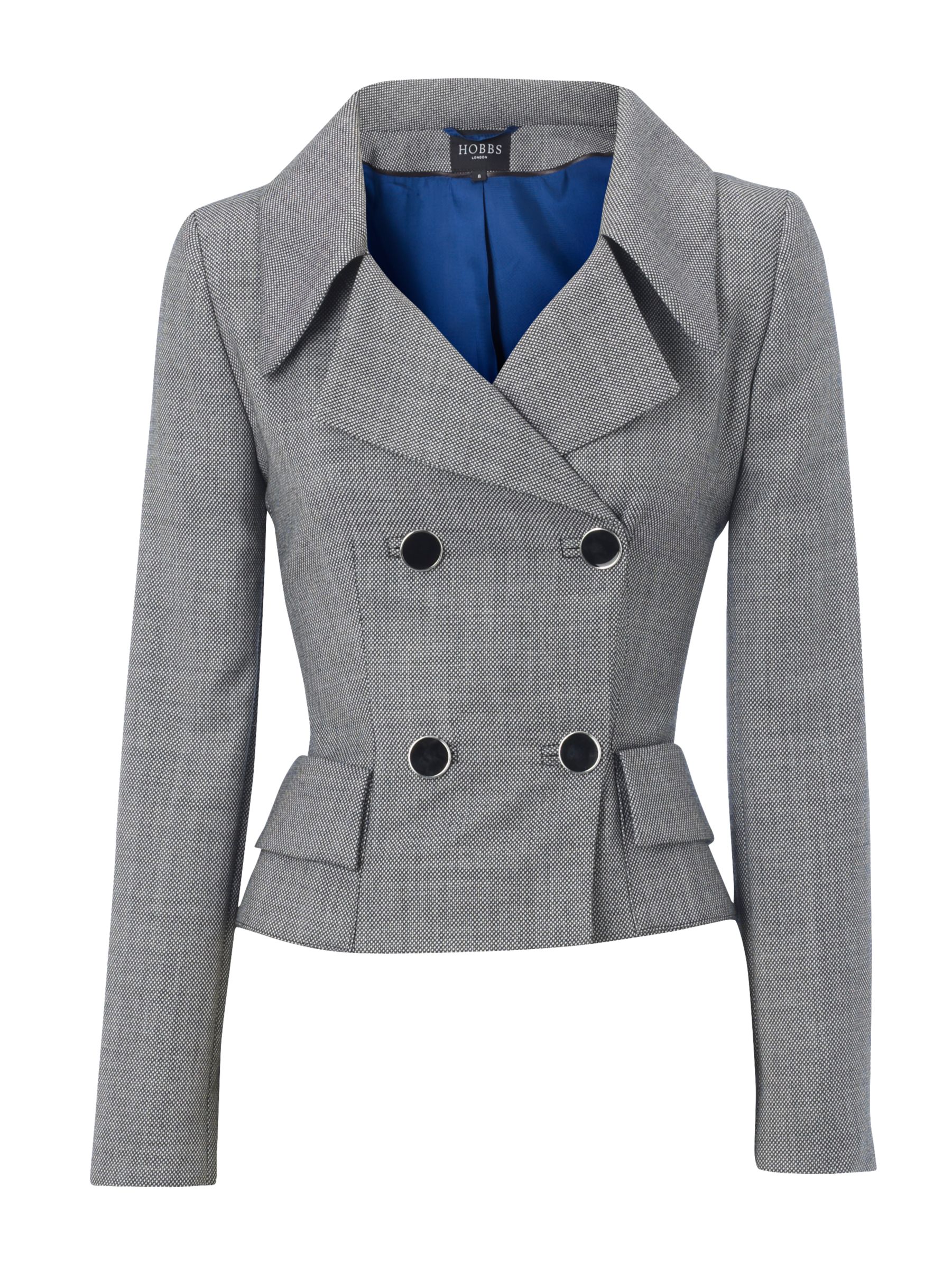 Hobbs Lafayette Wool Jacket, Grey, 12 at John Lewis