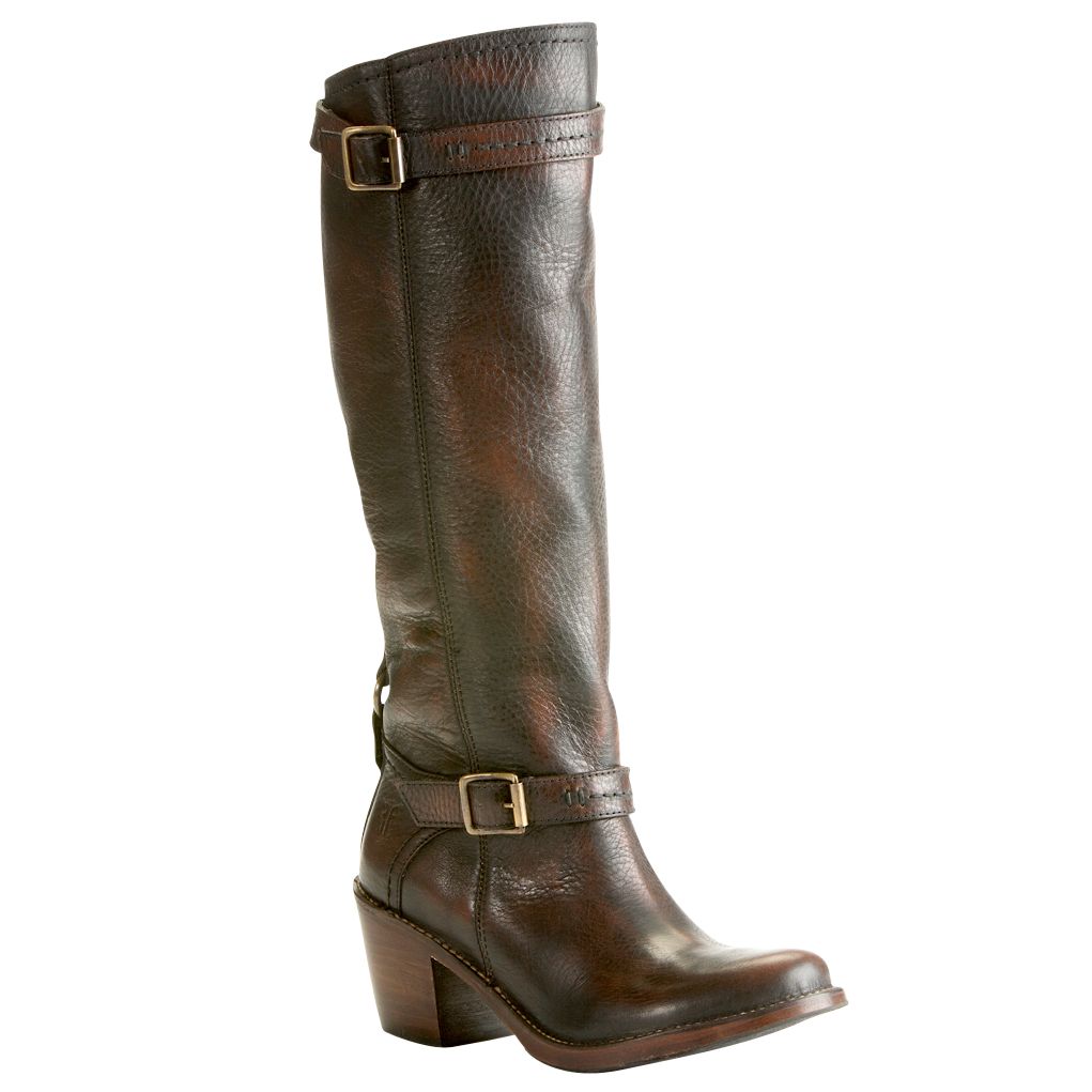 Frye Carmen 14L Inside Zip Boots, Dark Brown at John Lewis