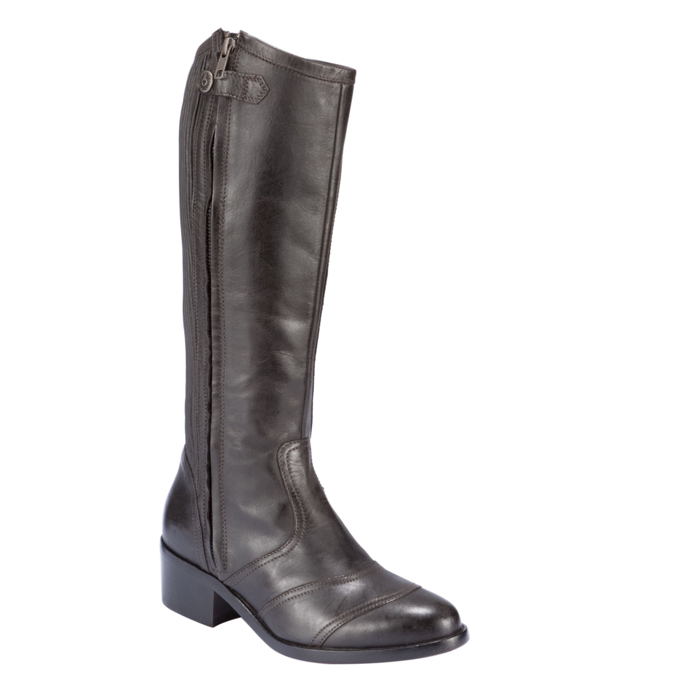 Belstaff Trinity Knee Boot, Black at John Lewis