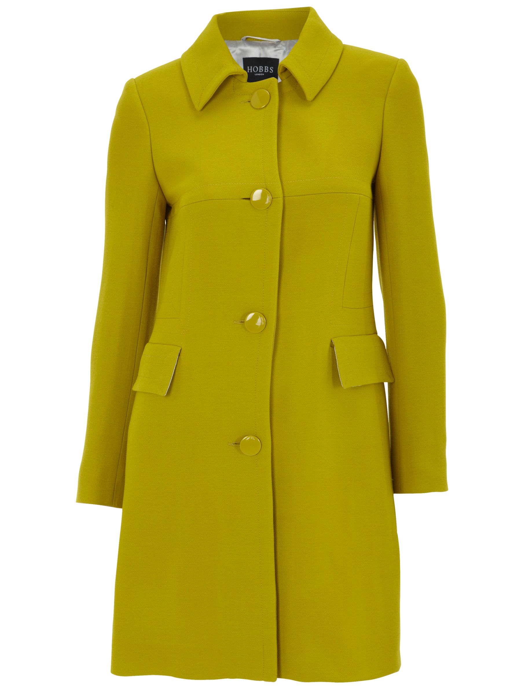 Hobbs Blaise Double Wool Twill Coat, Absinthe, 10 at John Lewis