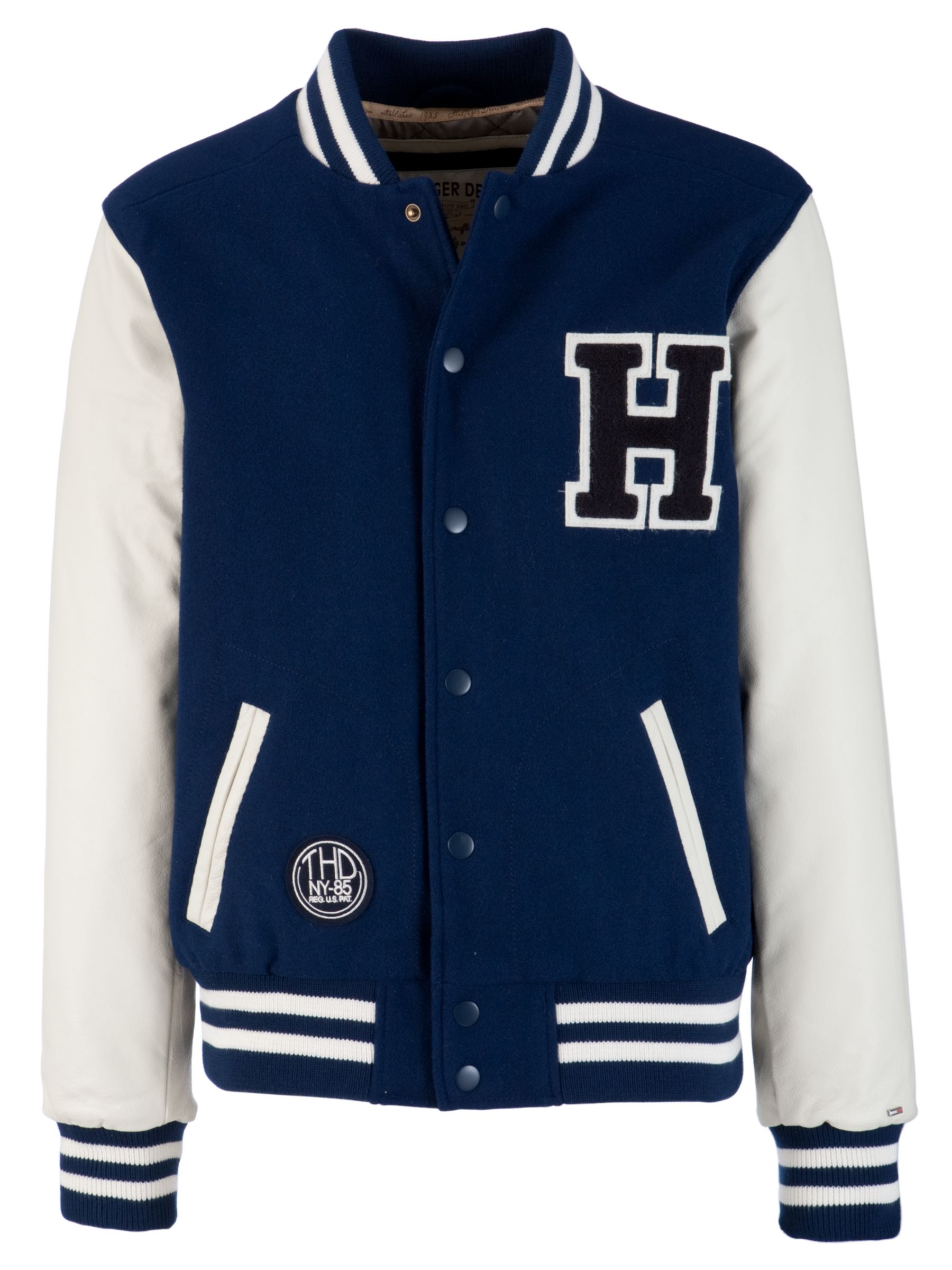 Hilfiger Denim Nathaniel Baseball Jacket, Navy at John Lewis