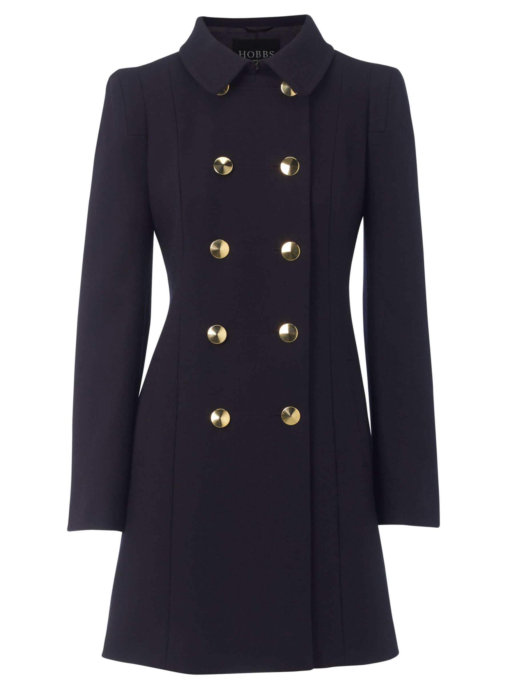 Hobbs Augustine Coat, Navy blue at John Lewis