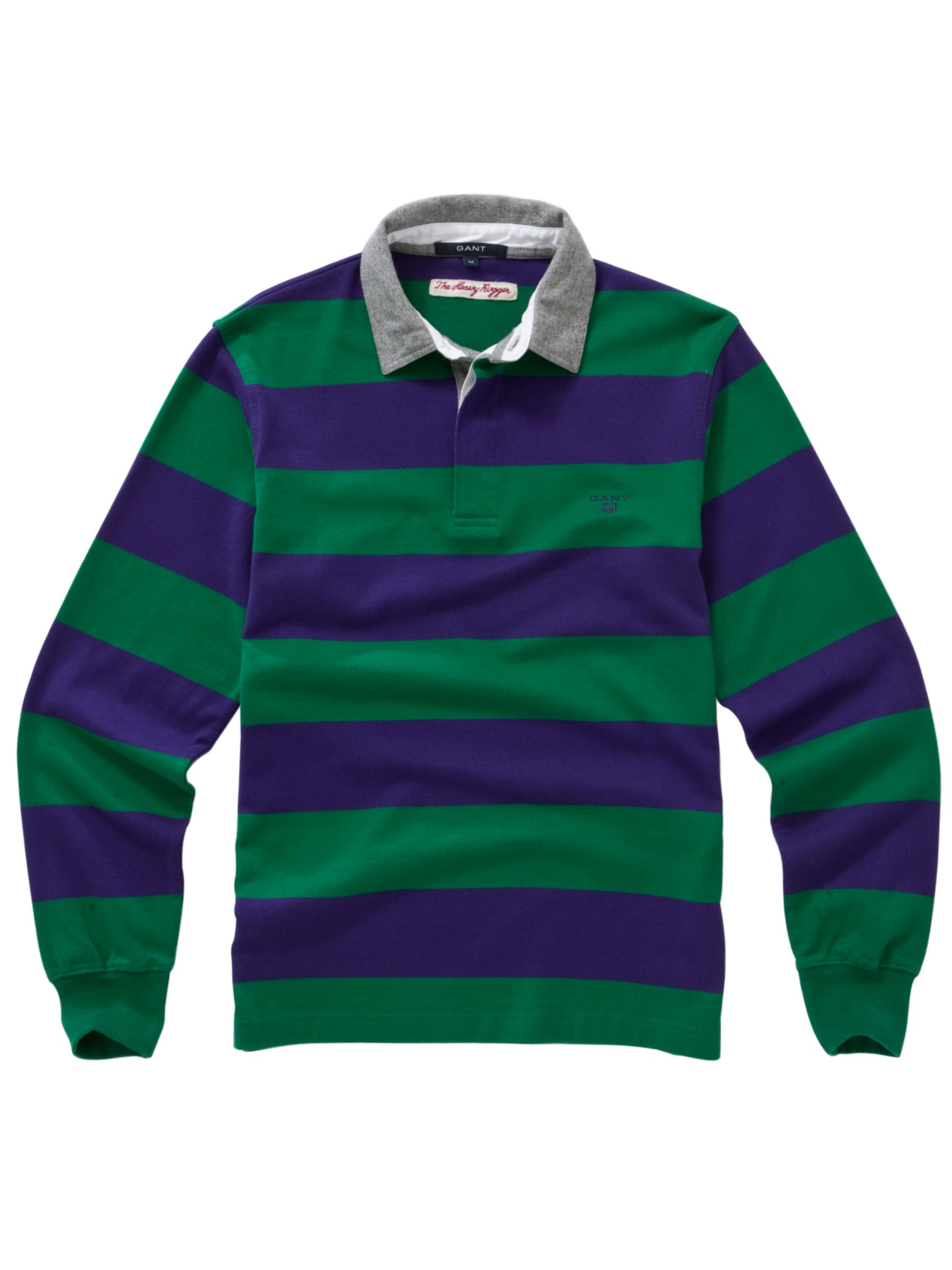 Wild Bar Stripe Rugby Shirt, Basil green