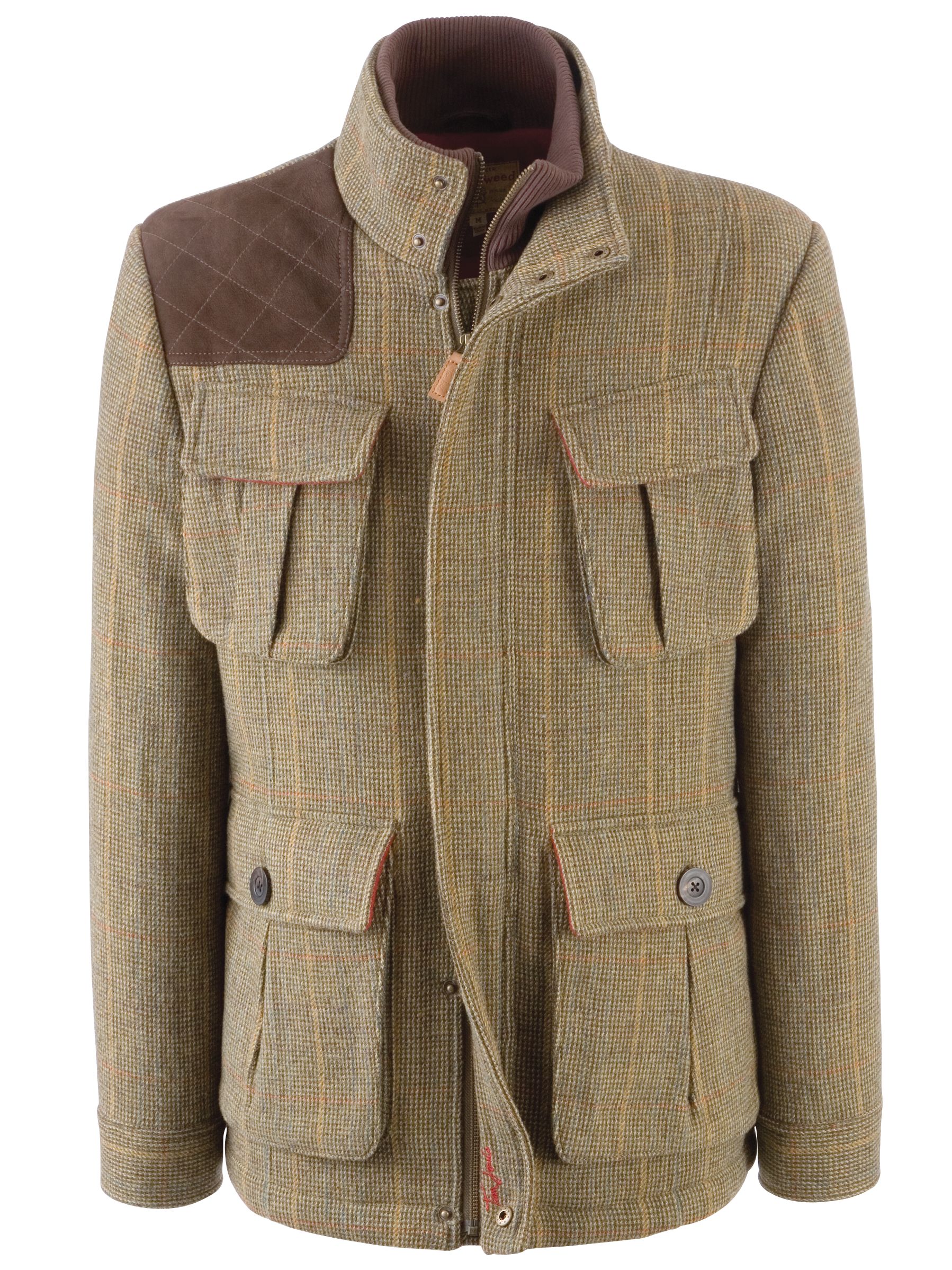 Joules Hamilton Tweed Coat, Toad Green at John Lewis