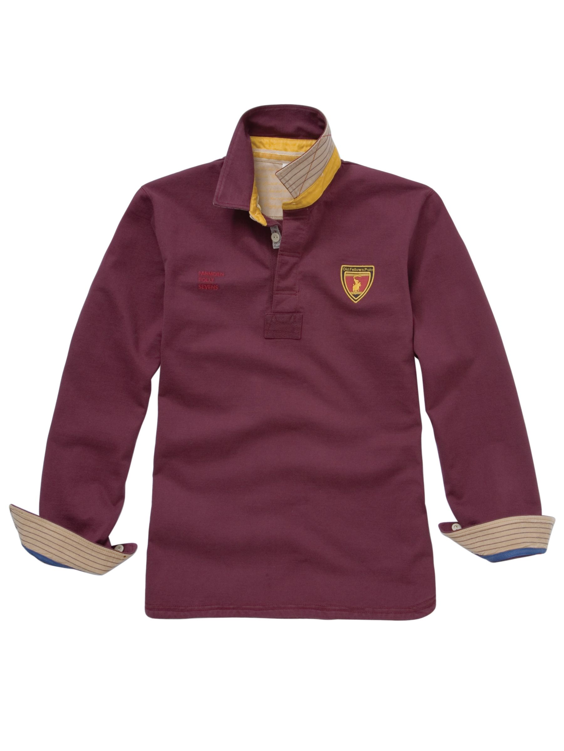 Joules Camber Long Sleeve Rugby Shirt, Damson