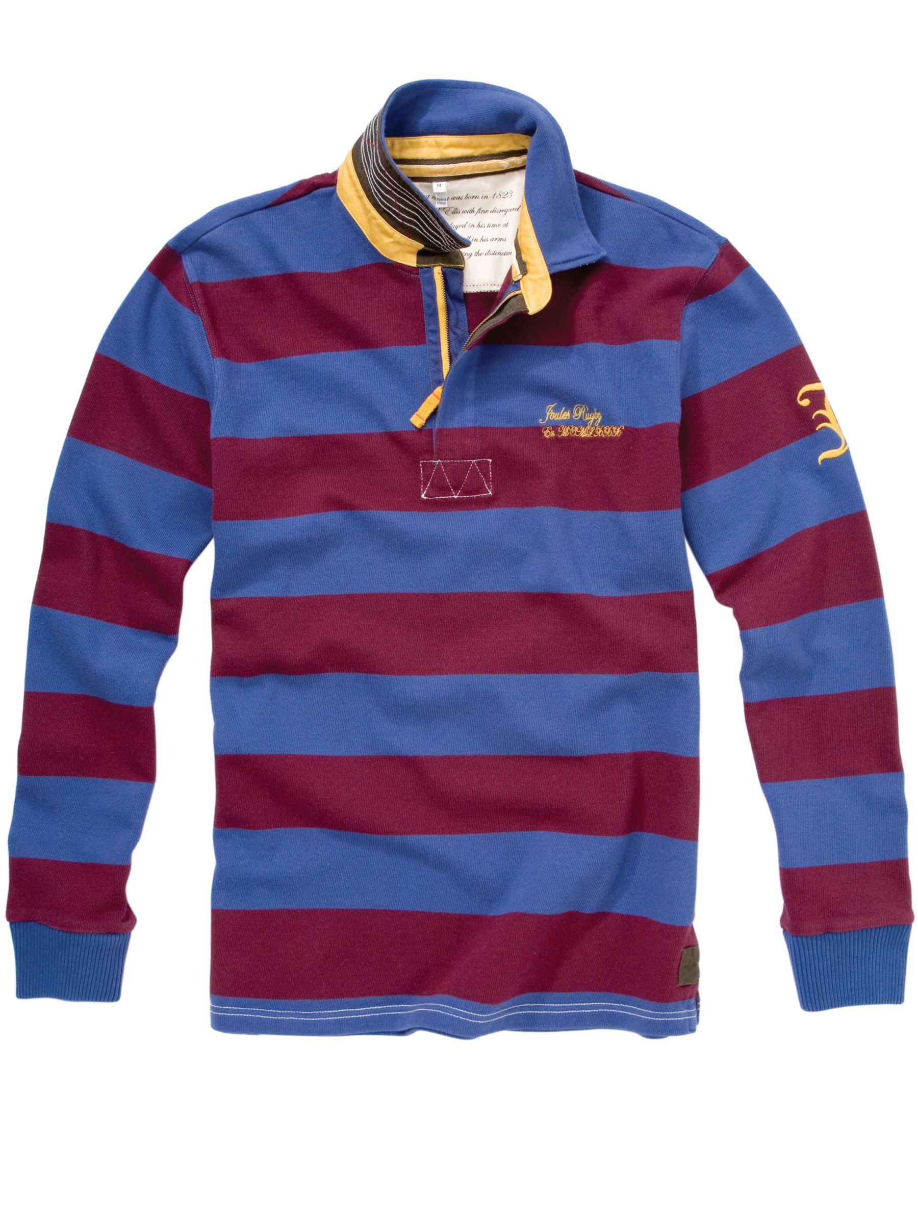Joules Berkeley Stripe Rugby Shirt, Ink Blue