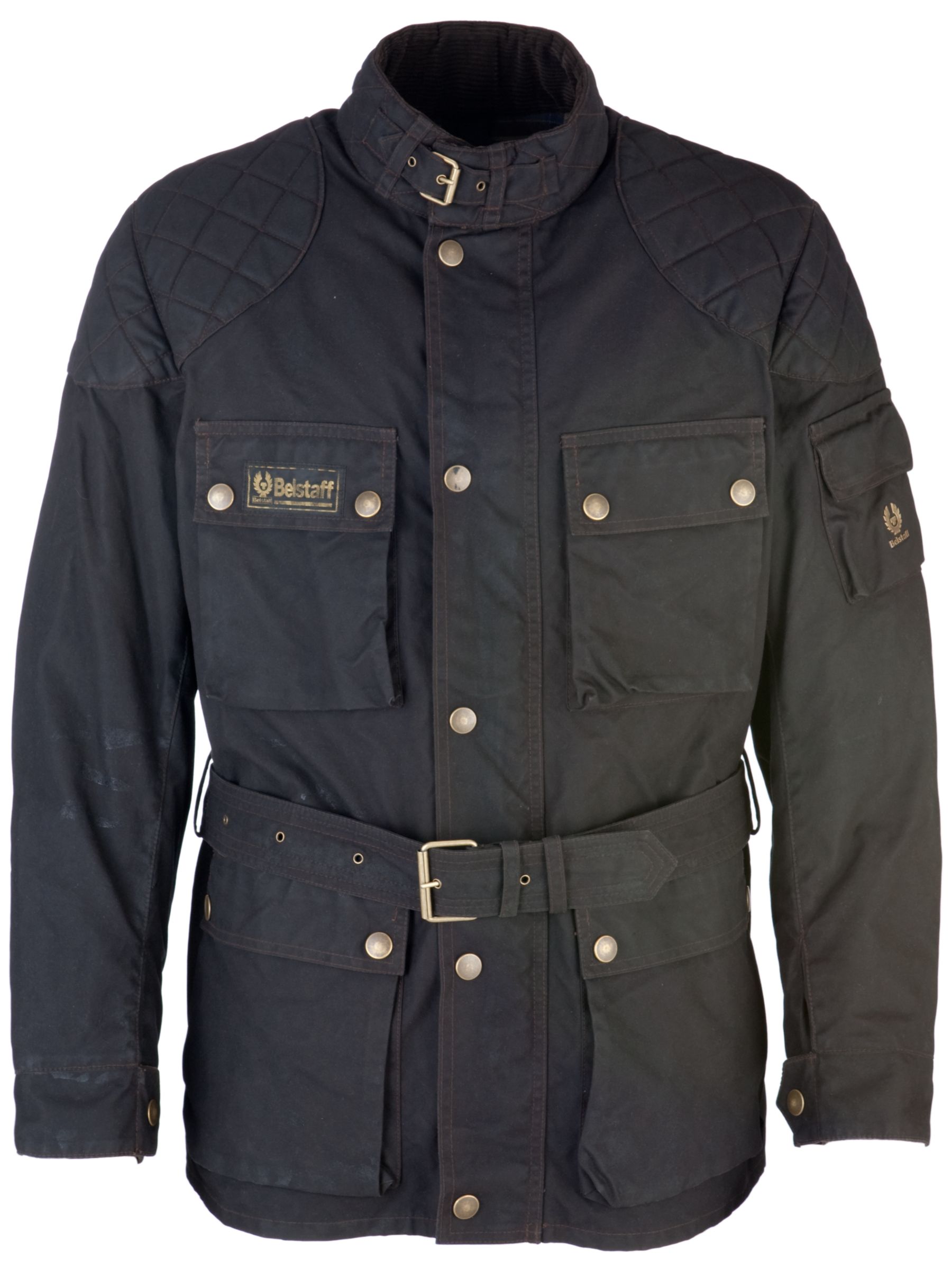 Belstaff Trailmaster Evolution Waxed Cotton Jacket, Black, XL at John Lewis