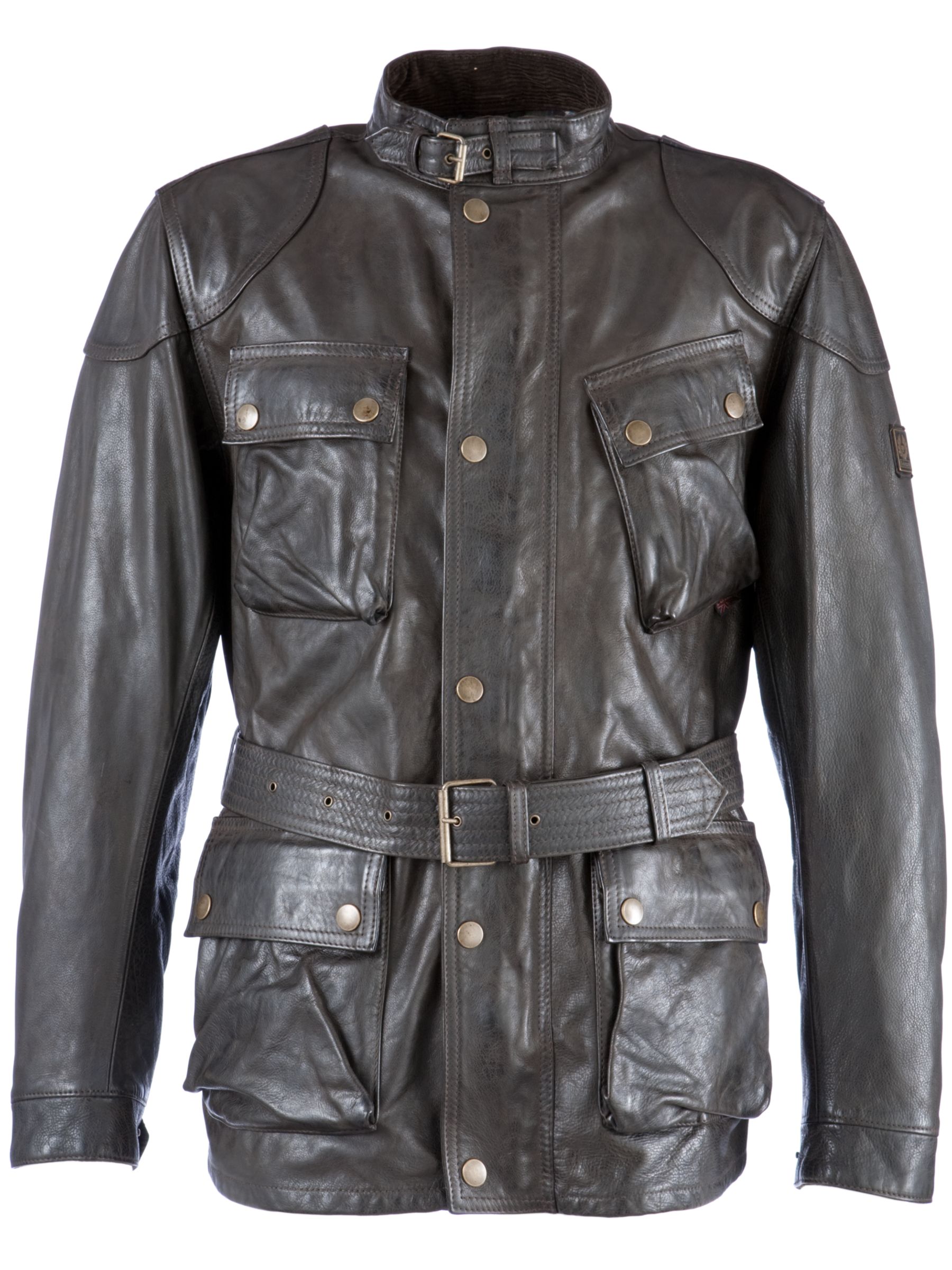 Belstaff Panther Leather Jacket, Ant black at John Lewis