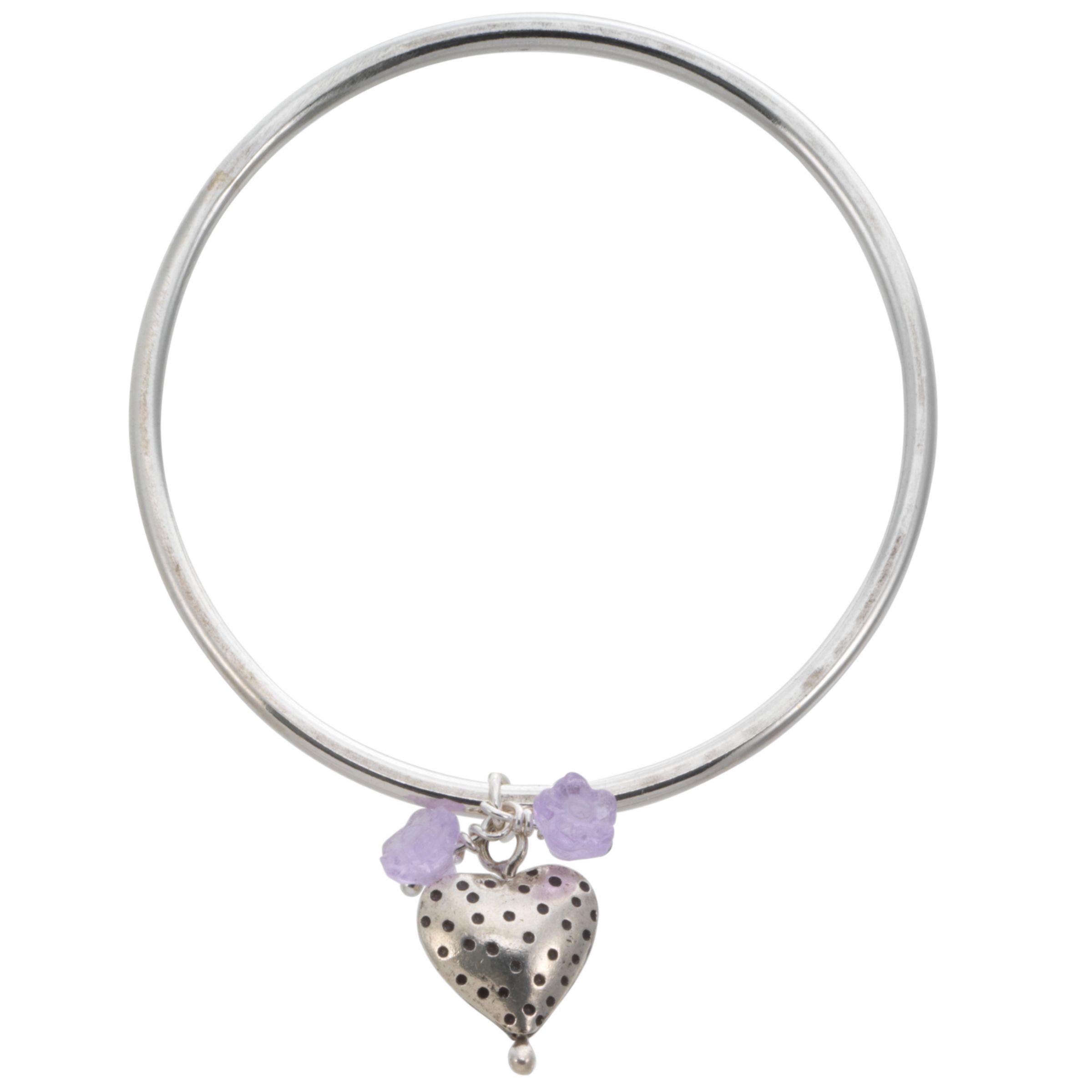 Martick Dotty Heart Blossom Silver Bangle