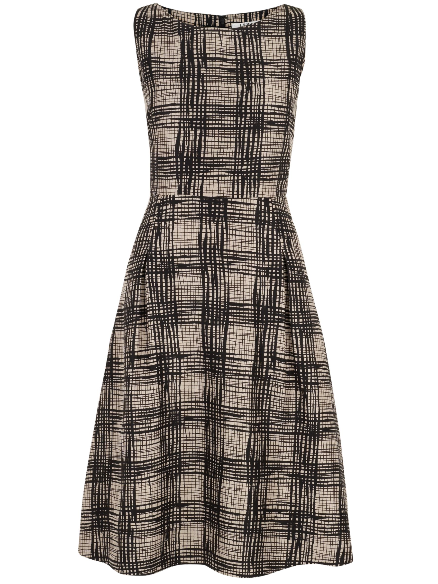 L.K. Bennett Lyric A-Line Sleeveless Silk Dress, Black, 16 at John Lewis