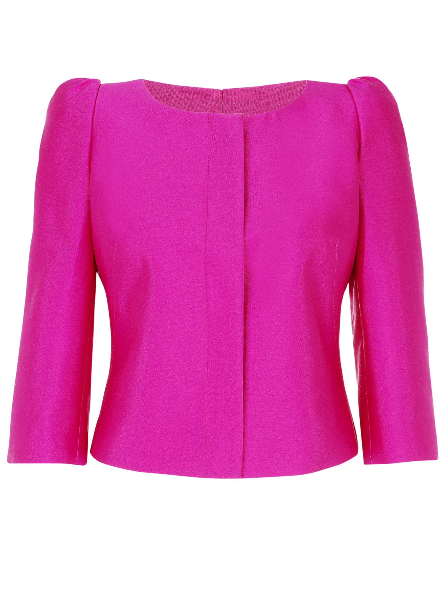 L.K. Bennett Bolero 3/4 Length Puffed Sleeve Short Jacket, Pink, 16 at John Lewis
