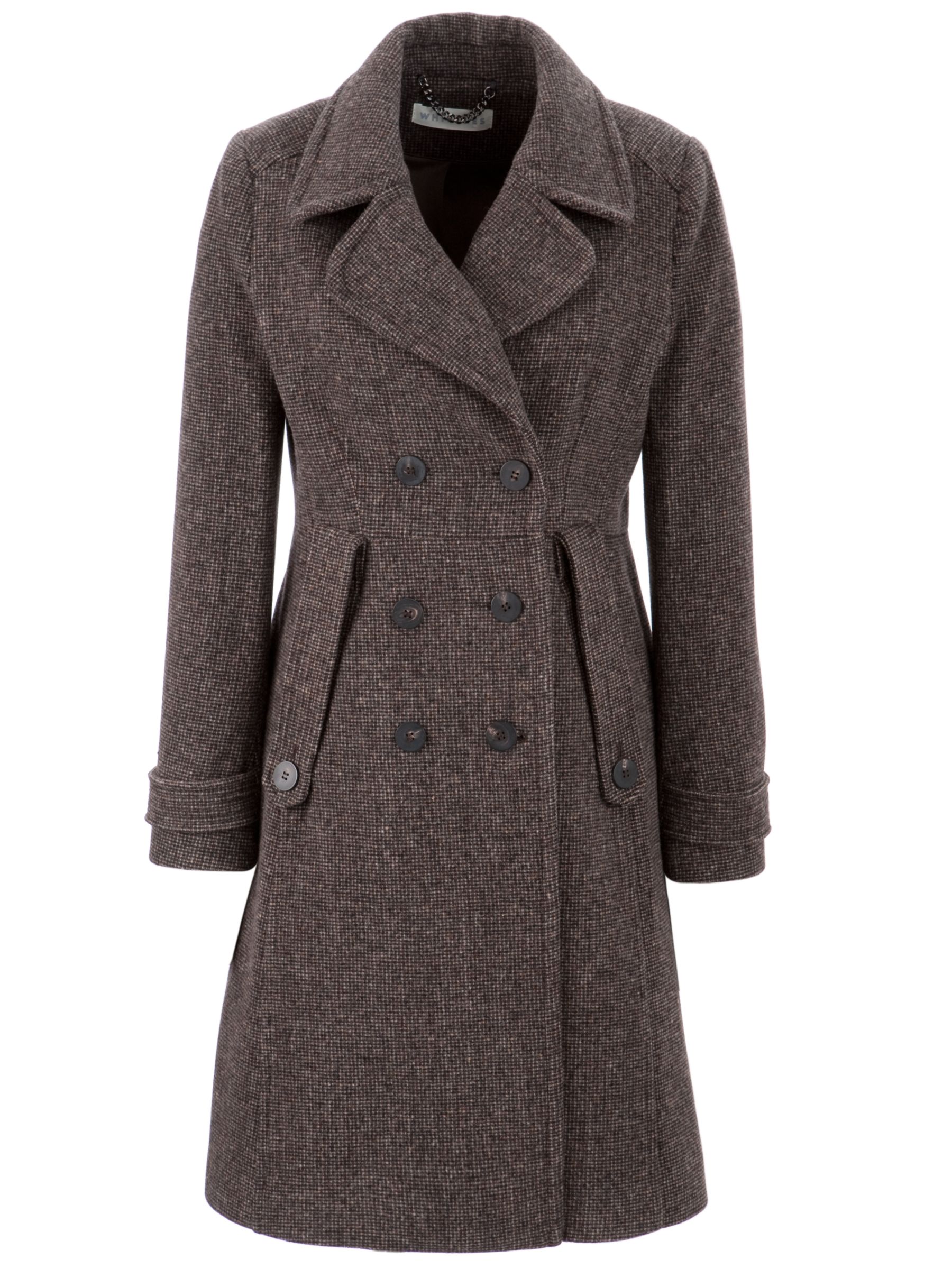 Whistles Kirsten Tweed Coat, Brown at John Lewis