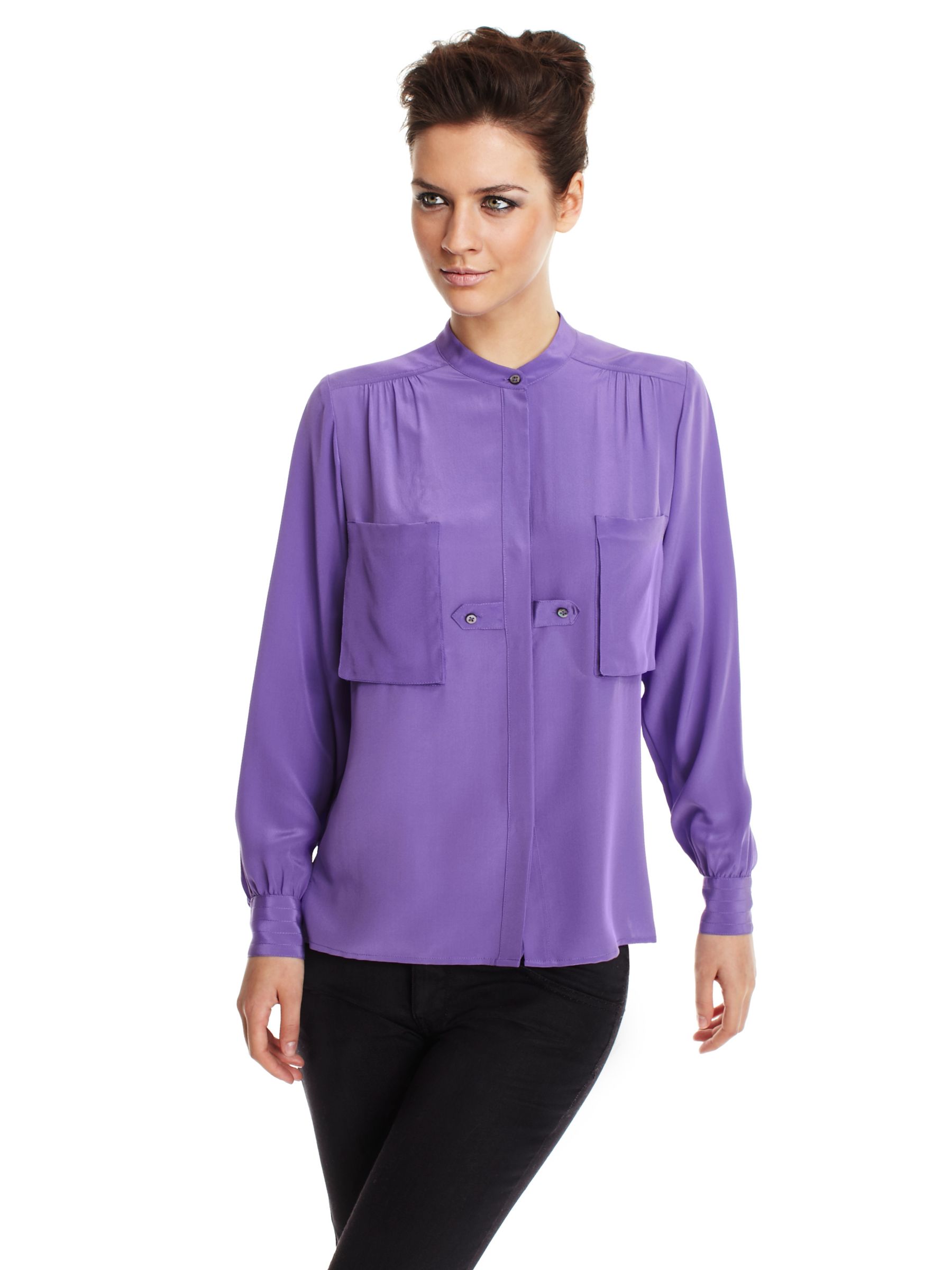 Amy Silk Blouse, Purple