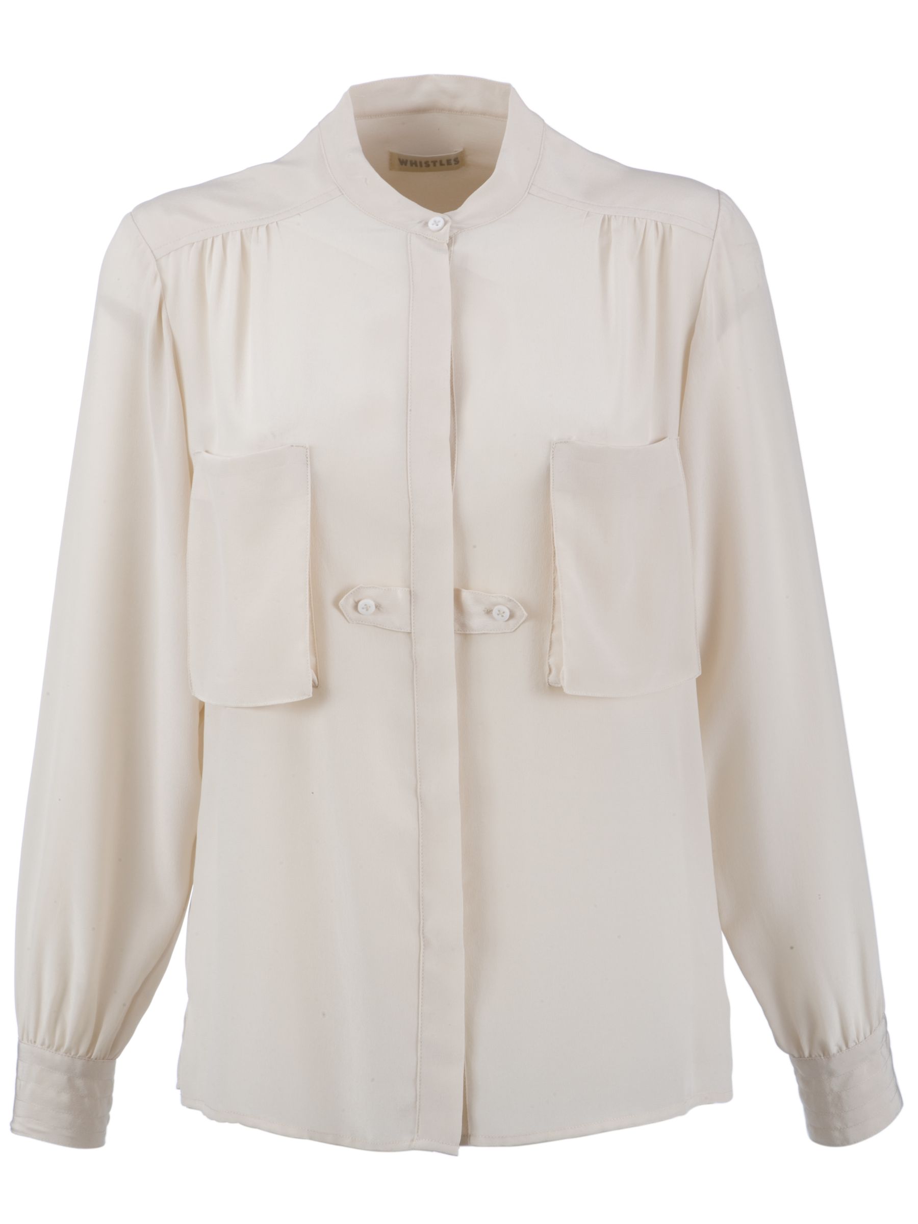 Whistles Amy Silk Blouse, Ivory