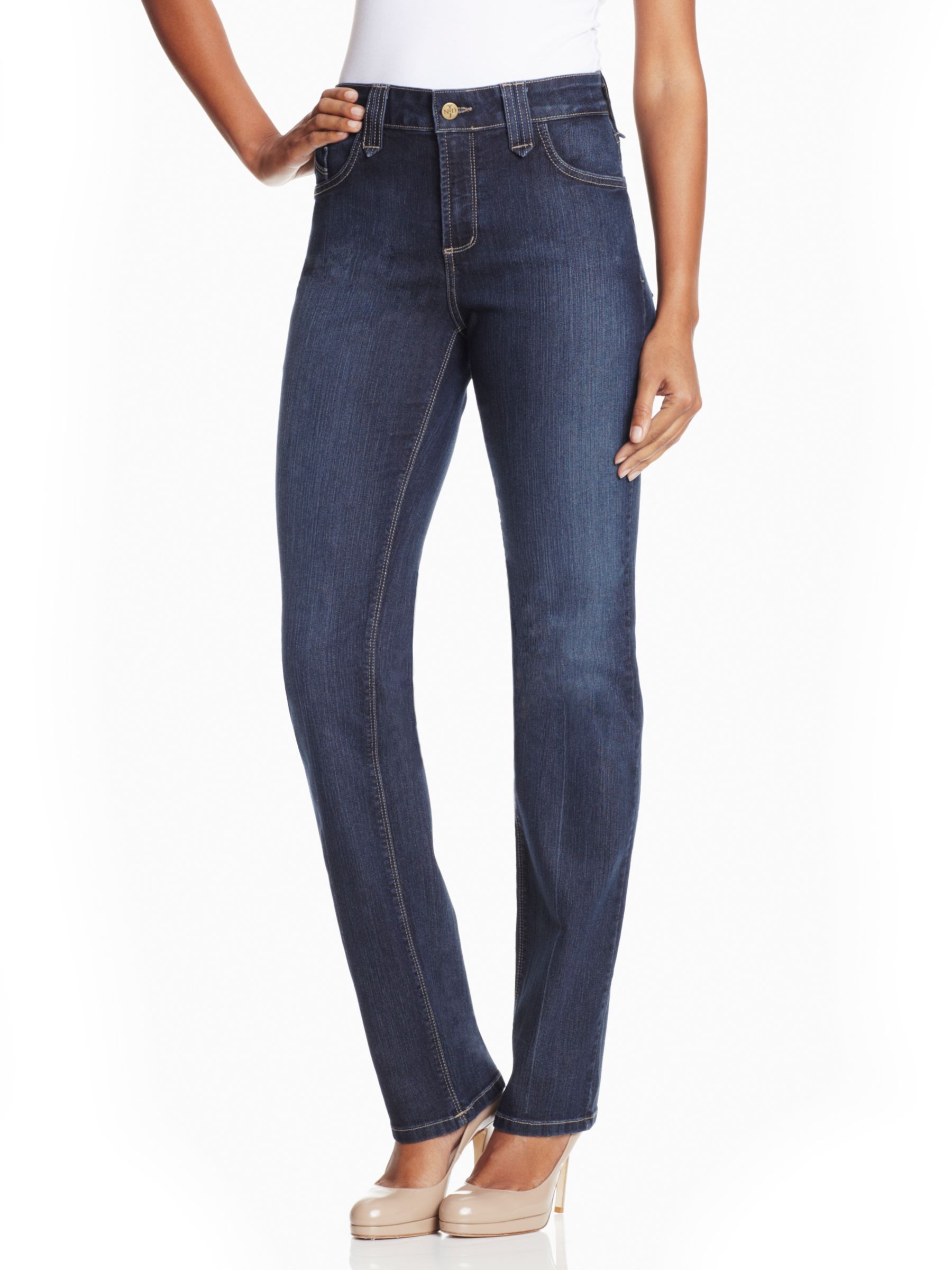Not Your Daughter's Jeans Straight Leg Jeans, Mid blue at John Lewis